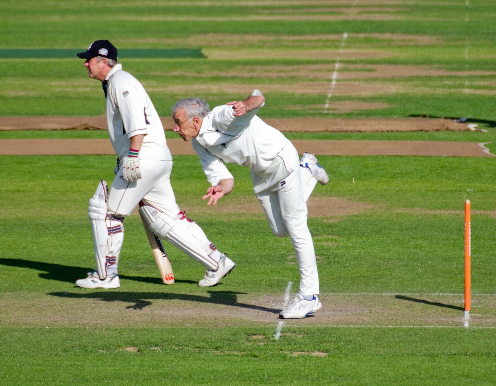 Canon EOS 40D sample photo. Bowler, batsman, cricket photography