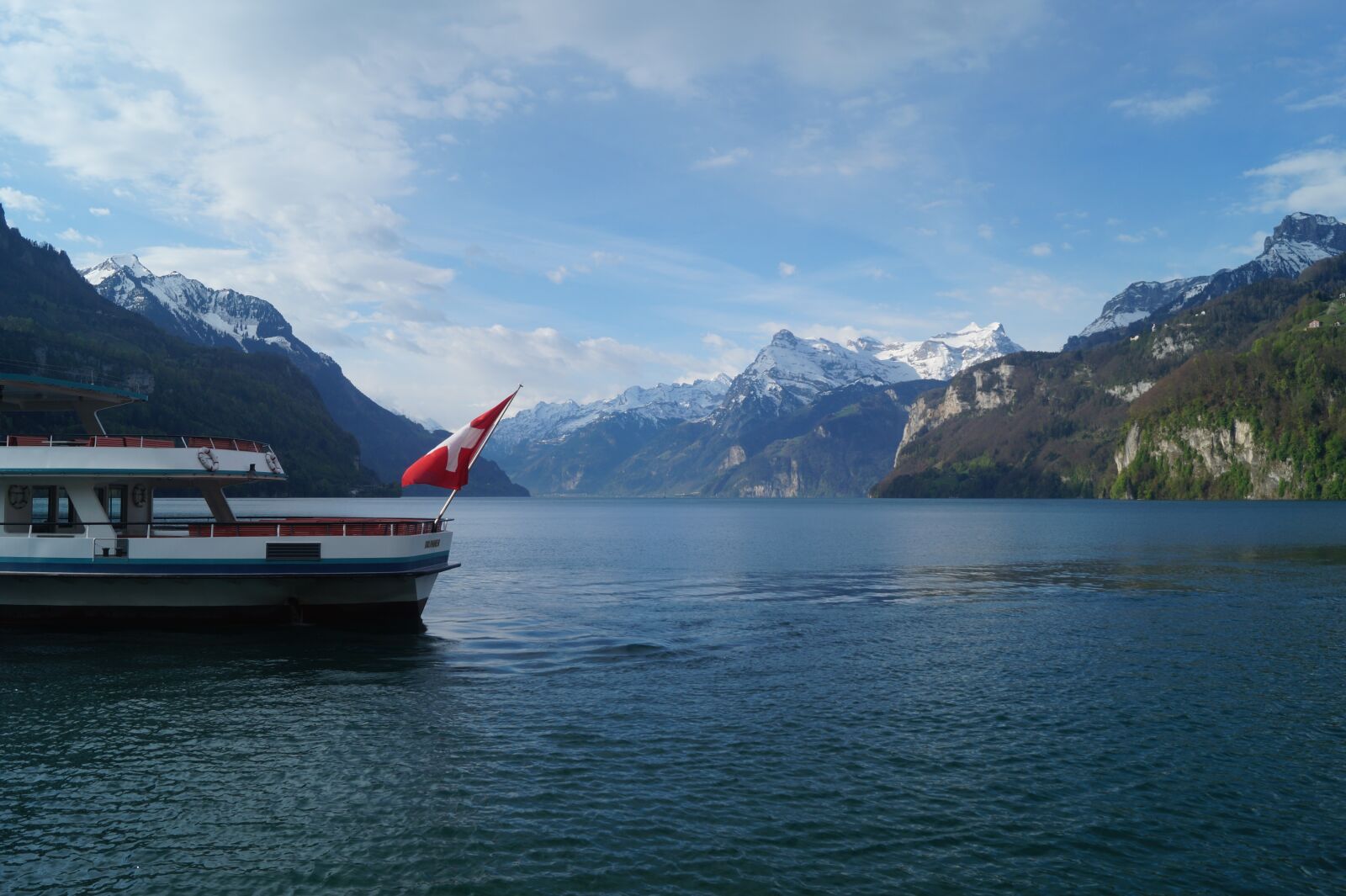 Sony SLT-A58 sample photo. Switzerland, mountain, boat photography