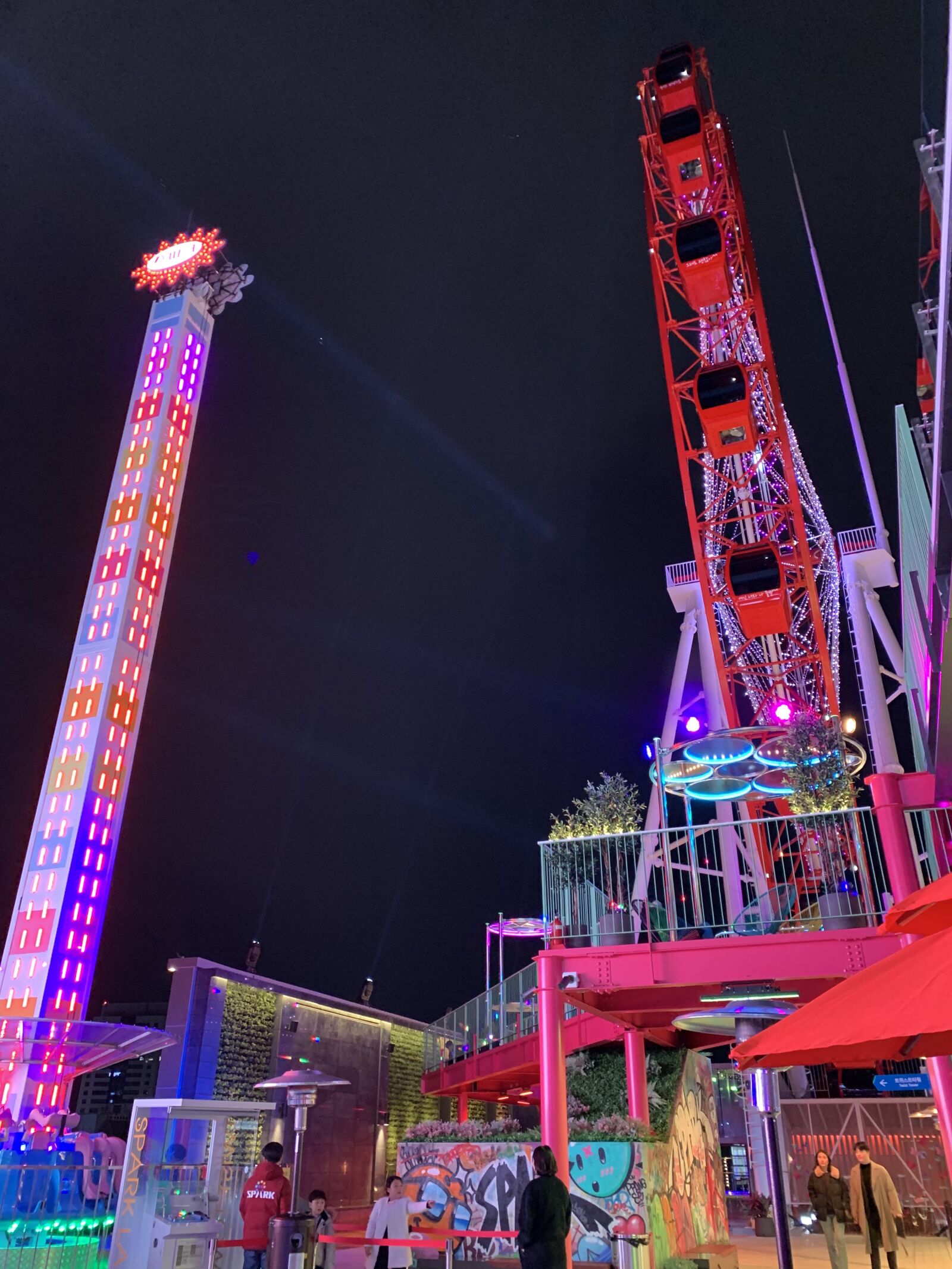 Apple iPhone XR sample photo. Night, ferris wheel, the photography
