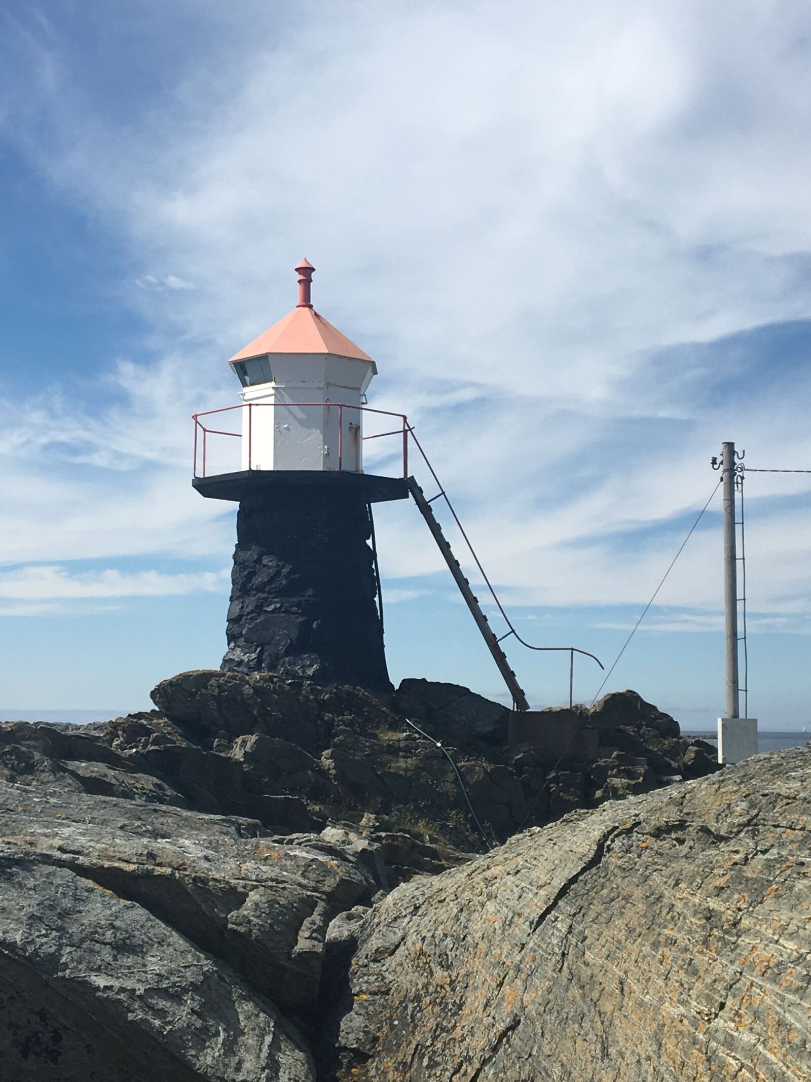 Apple iPhone 6s sample photo. Lighthouse, blue, rocks photography
