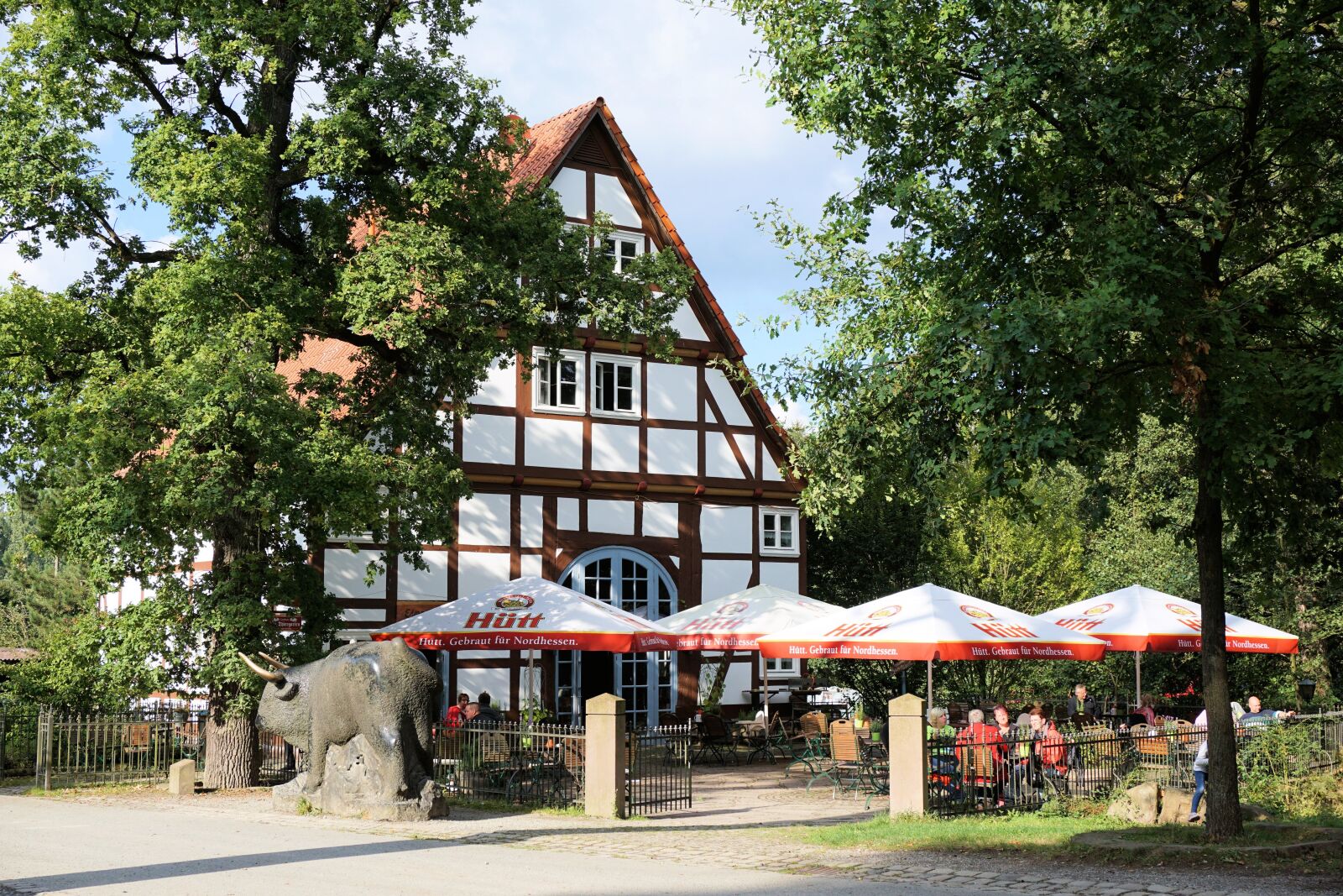 Sony a6000 sample photo. Beer garden, parasol, gastronomy photography