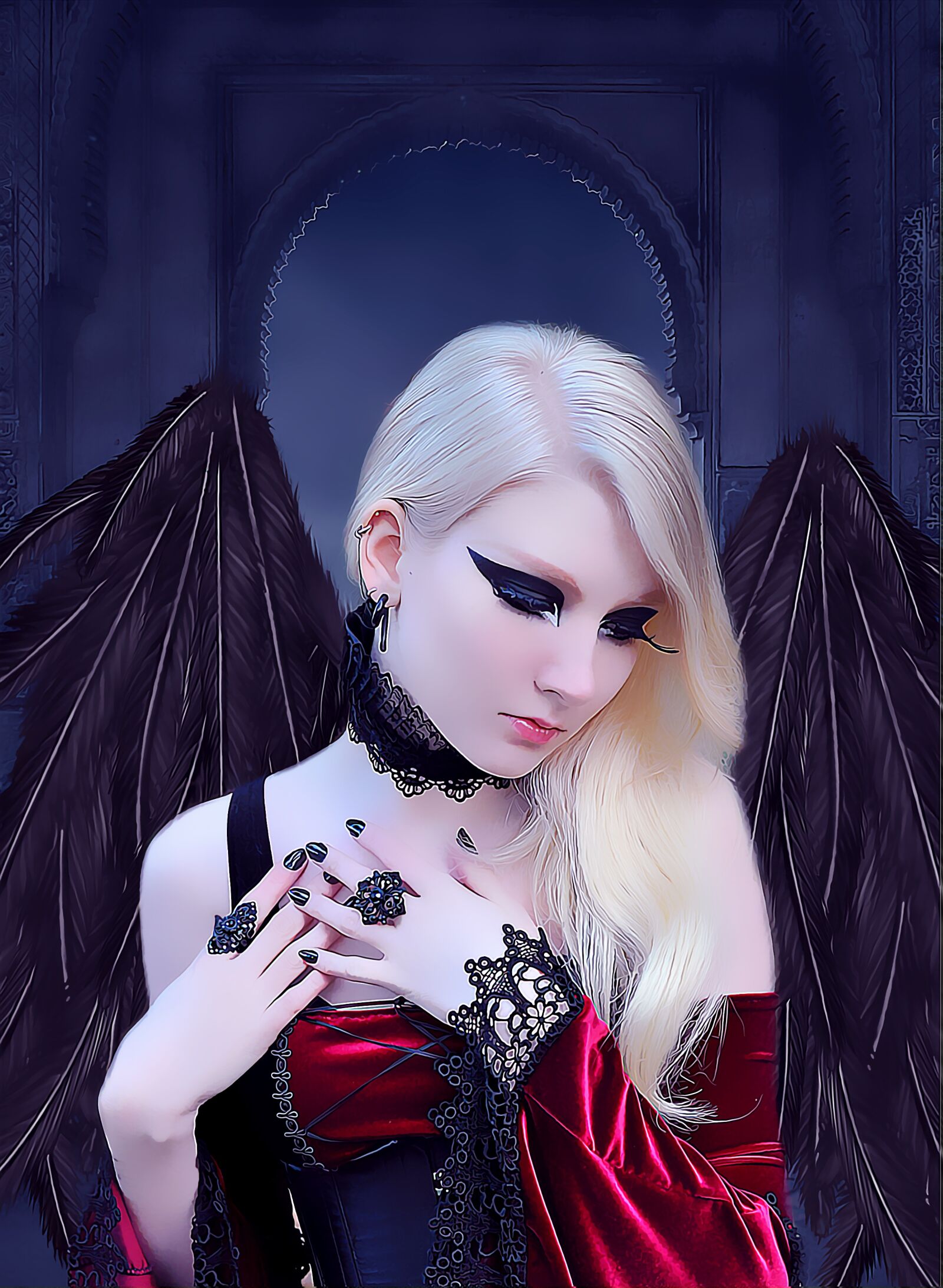 Sony Alpha DSLR-A200 sample photo. Black, wings, angel photography