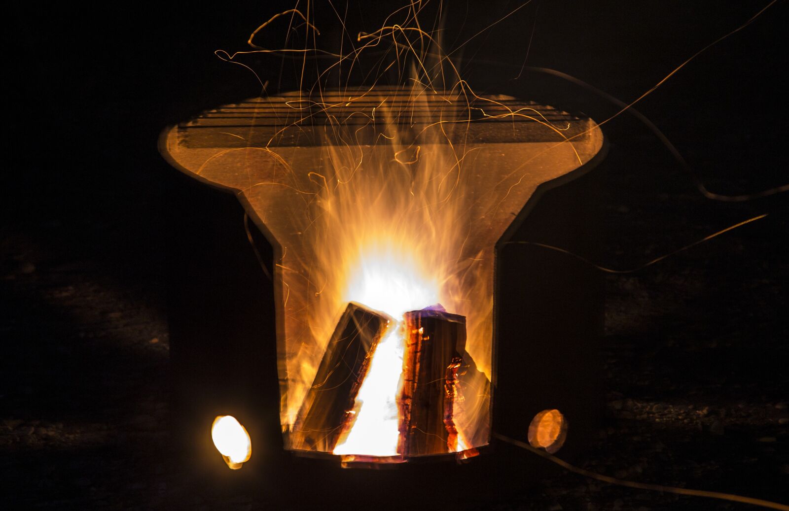 Canon EOS 6D + Canon EF 24-105mm F4L IS USM sample photo. Campfire, contained campfire, burning photography