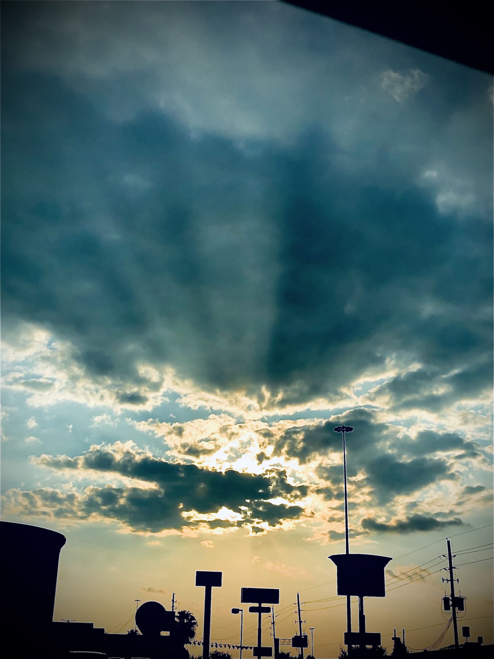 iPhone 8 Plus back dual camera 3.99mm f/1.8 sample photo. Orange, signs, clouds photography