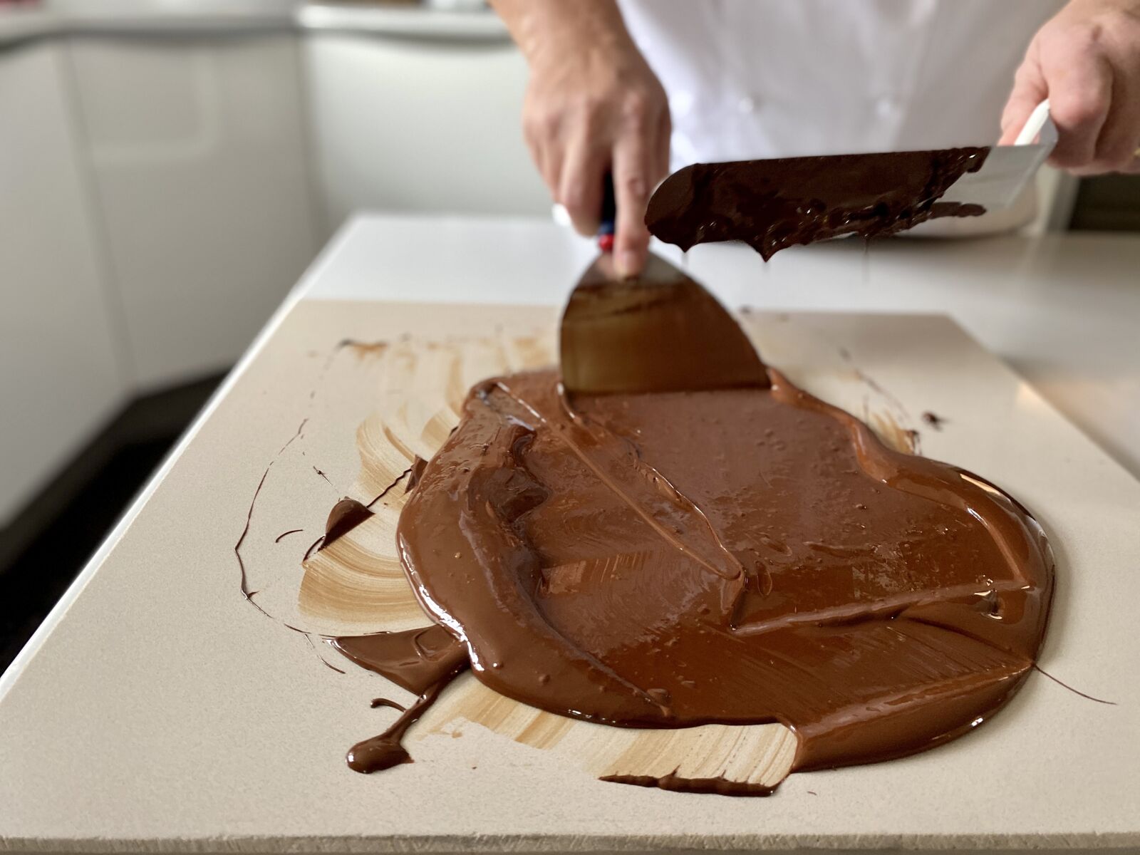 Apple iPhone 11 sample photo. Slab tempering, marble, chocolate photography