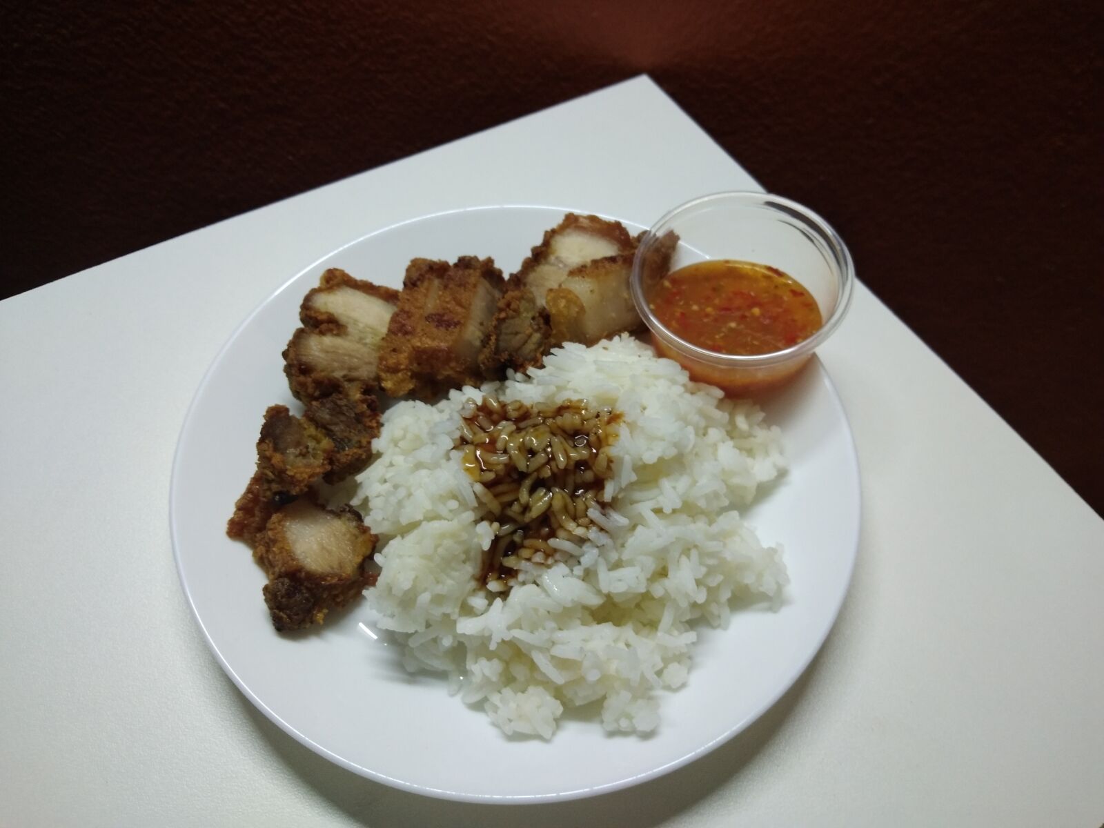 vivo V9 6GB sample photo. Fried pork rice, thai photography