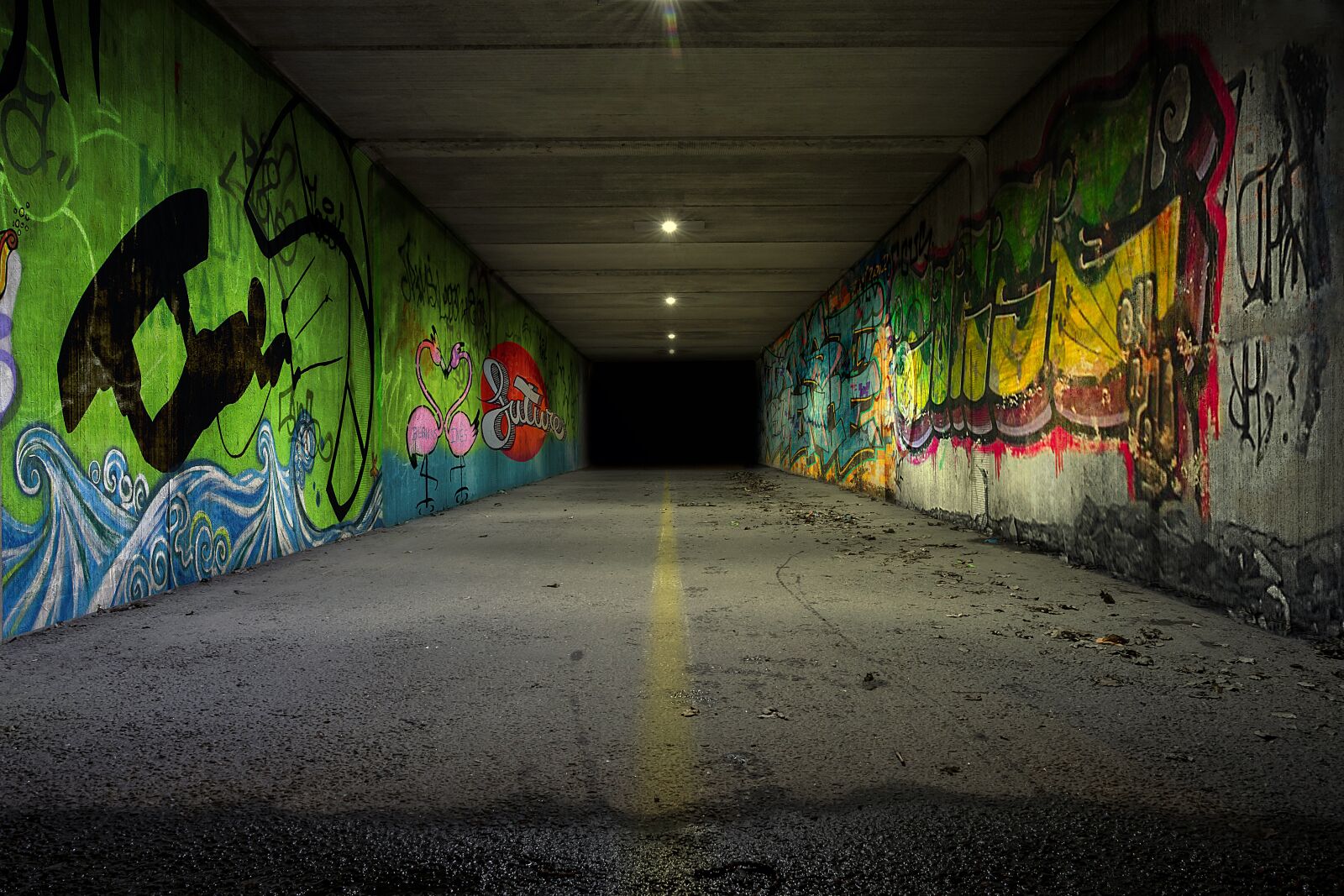 Nikon D3300 sample photo. The tunnel, underpass, graffiti photography