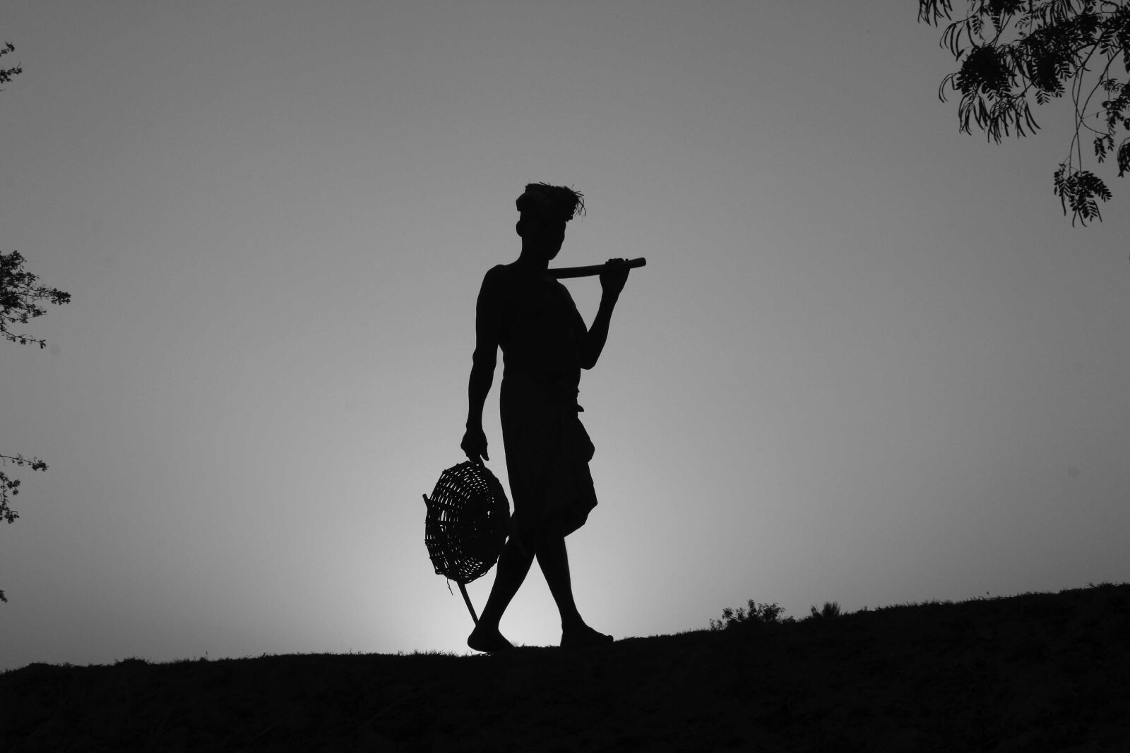 Canon EF-S 18-55mm F3.5-5.6 IS sample photo. Bangladesh, canal, fisherman, flower photography