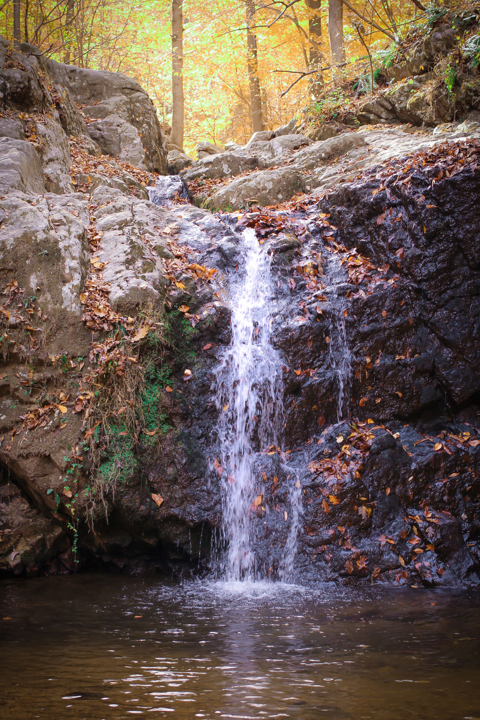 Canon EOS 650D (EOS Rebel T4i / EOS Kiss X6i) + Canon EF 40mm F2.8 STM sample photo. Autumn, hiking, rocks, waterfall photography