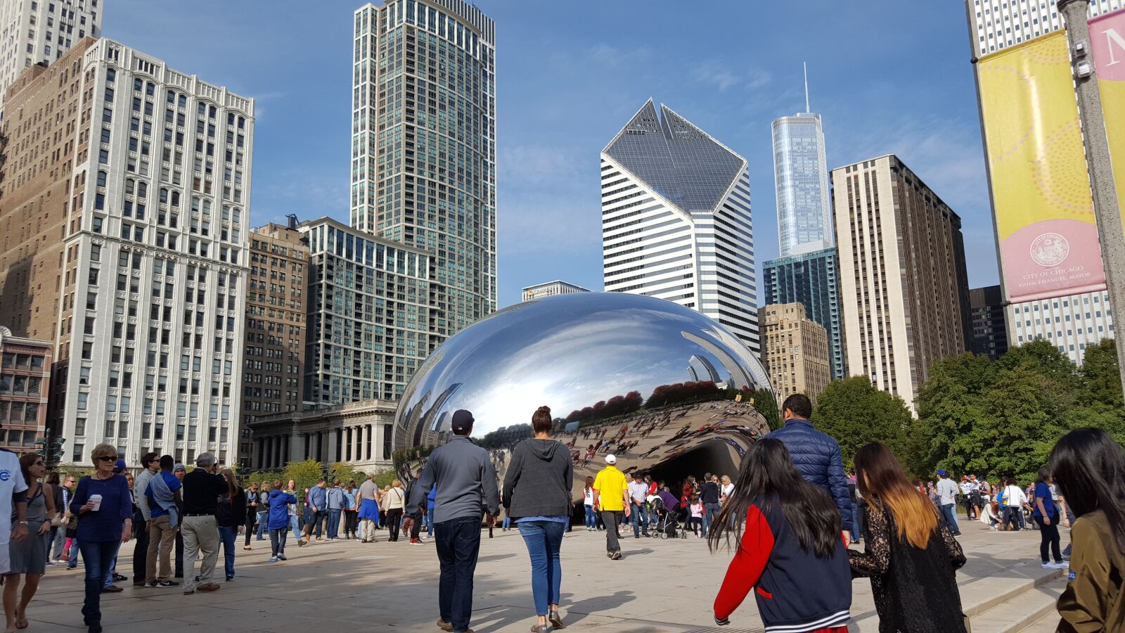 Samsung Galaxy S6 sample photo. Chicago, bean, reflection photography