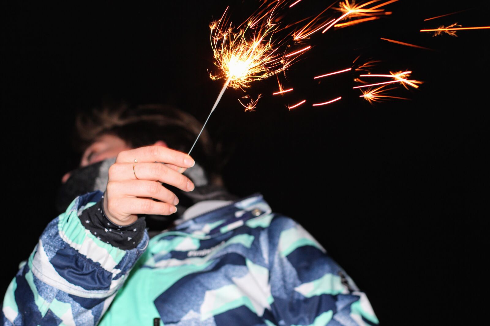 Canon EOS 60D + Canon EF 50mm F1.4 USM sample photo. Sparkler, new year's eve photography