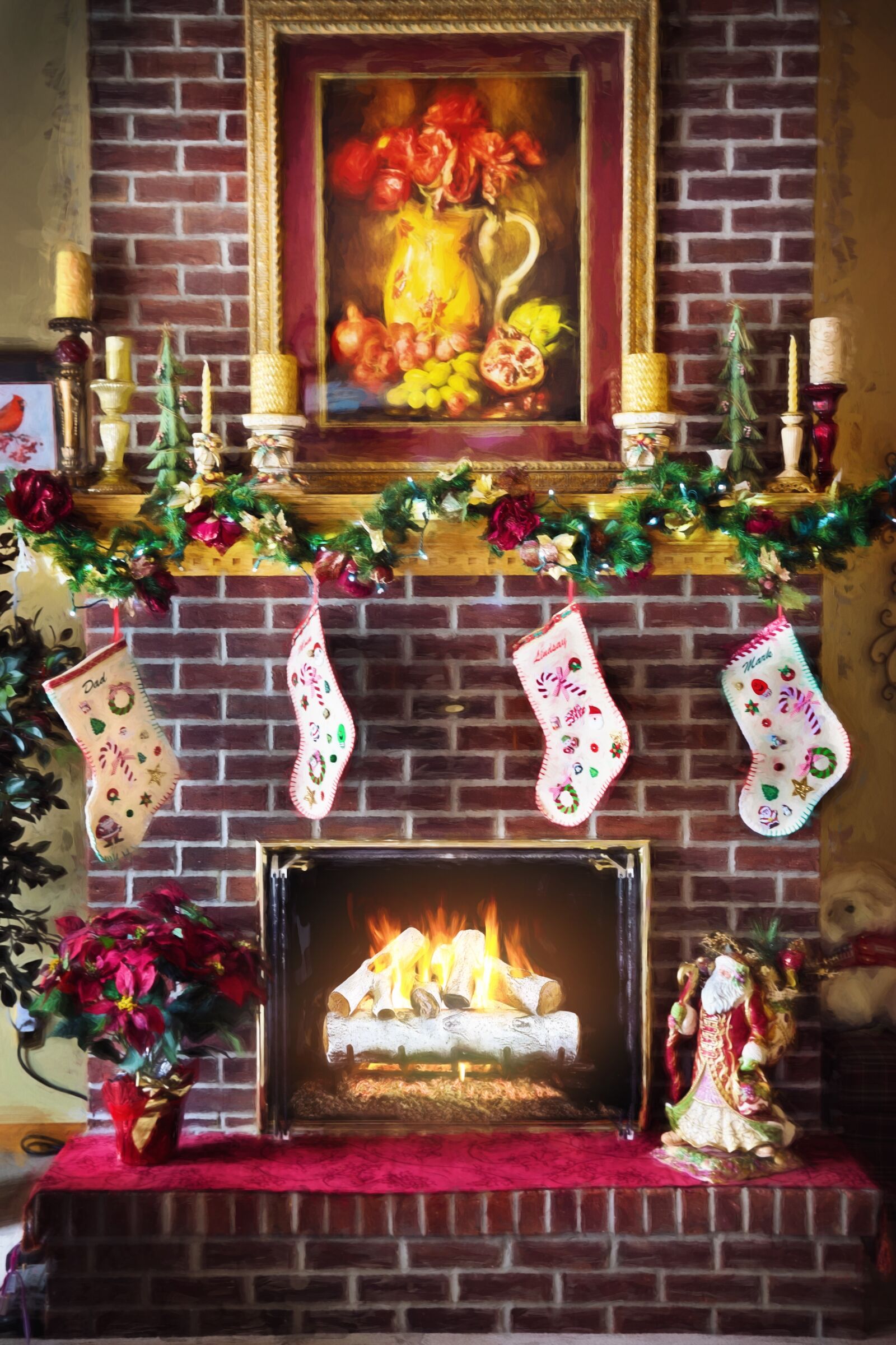 Canon EF 24-70mm F2.8L II USM sample photo. Christmas fireplace, fire in photography