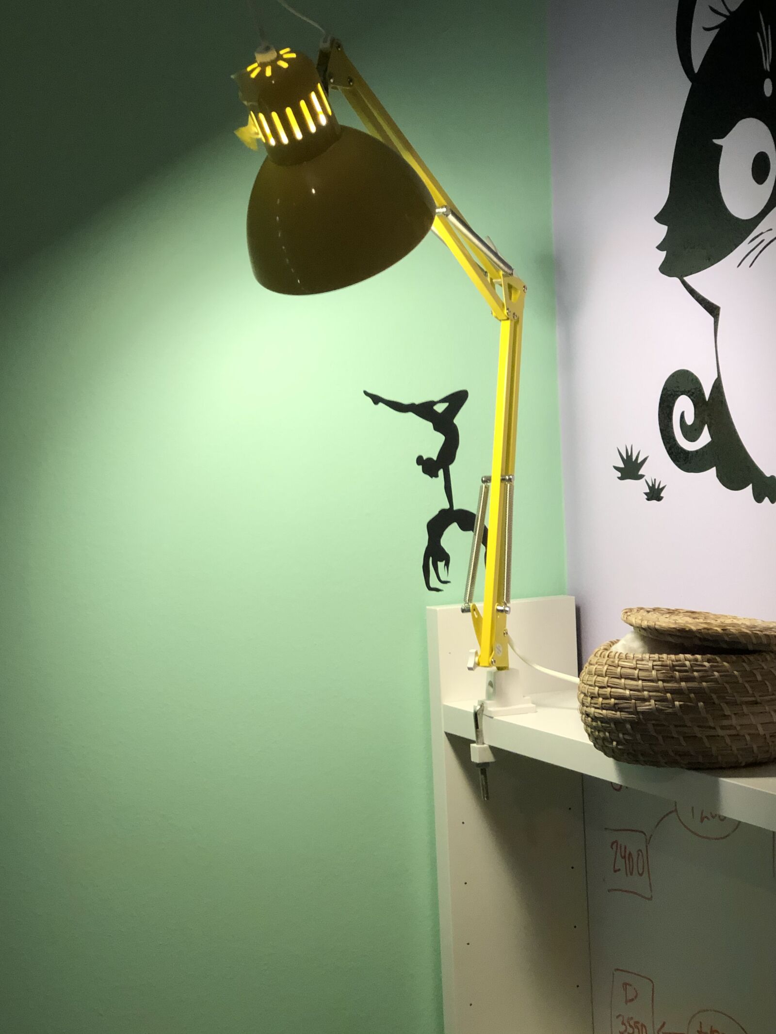 iPhone X back dual camera 6mm f/2.4 sample photo. Lamp, desk, silhouettes photography