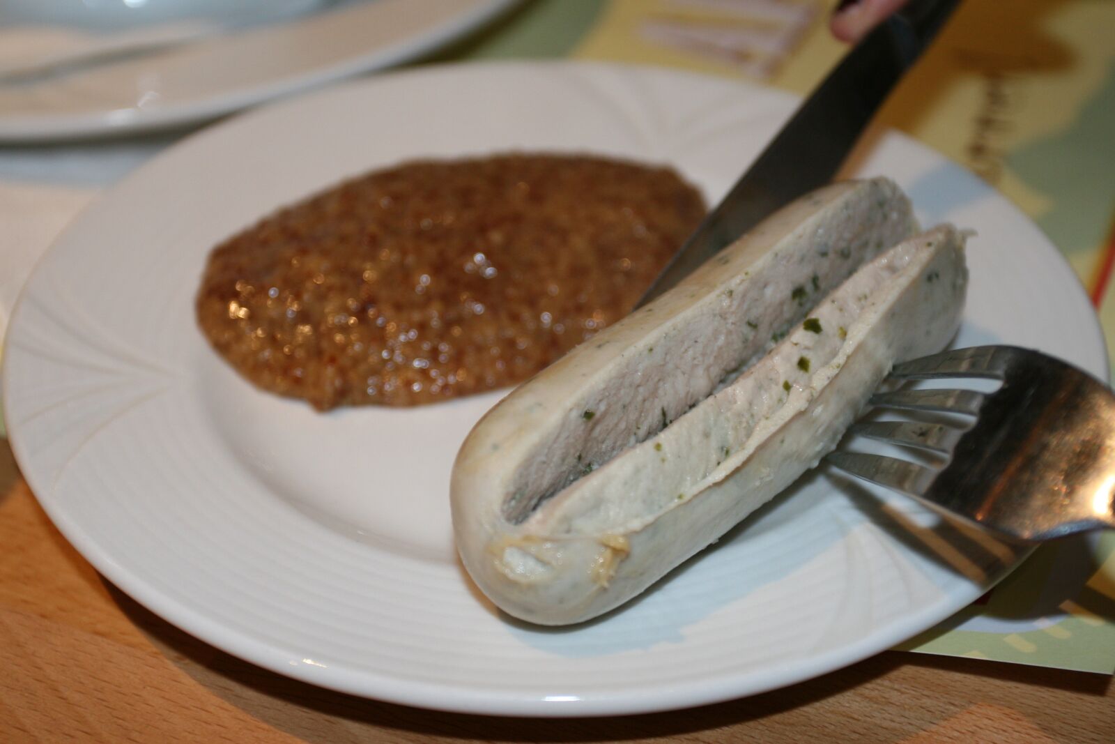 Canon EOS 30D sample photo. White sausage, snack, food photography