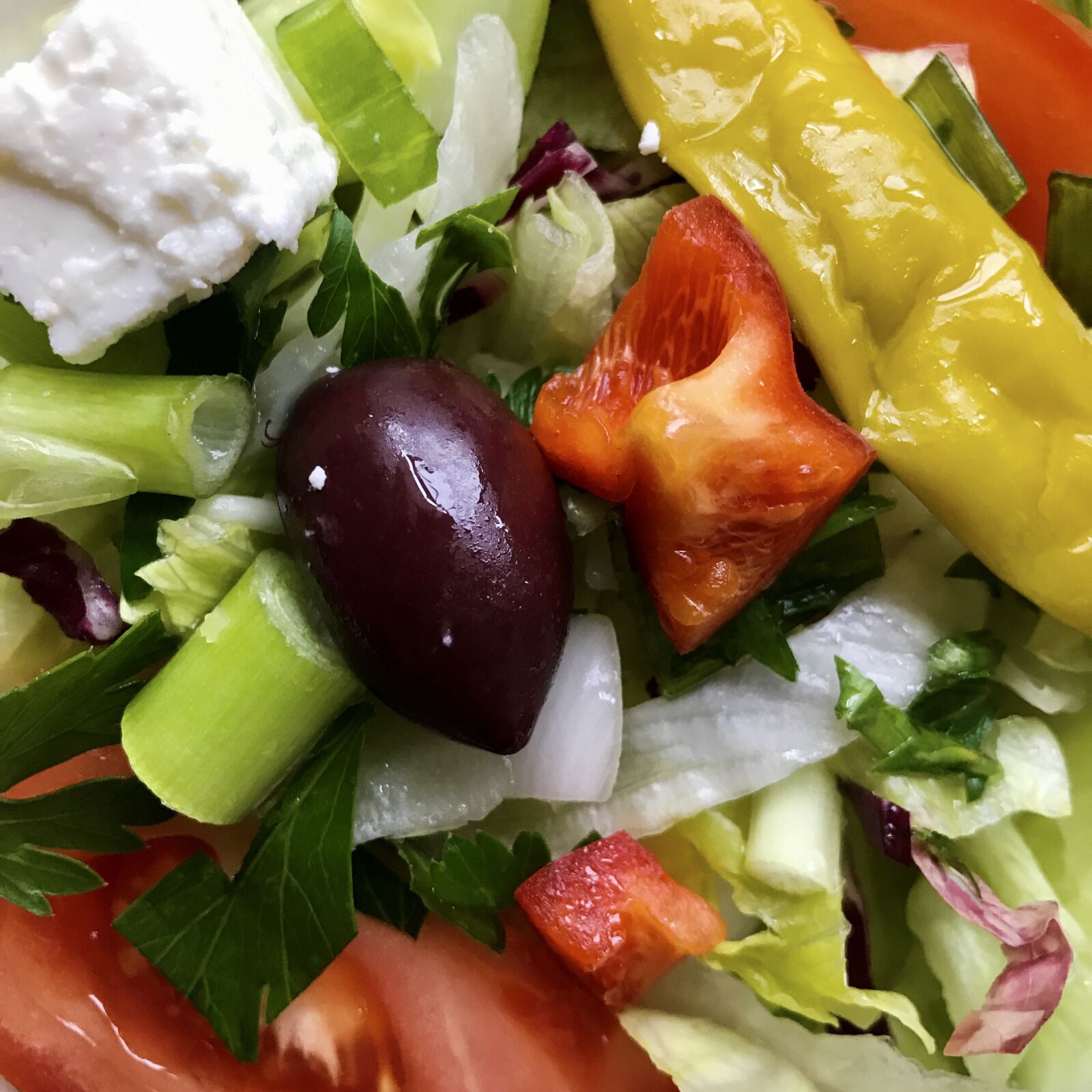 iPhone 7 back camera 3.99mm f/1.8 sample photo. Salad, greek, vegetables photography