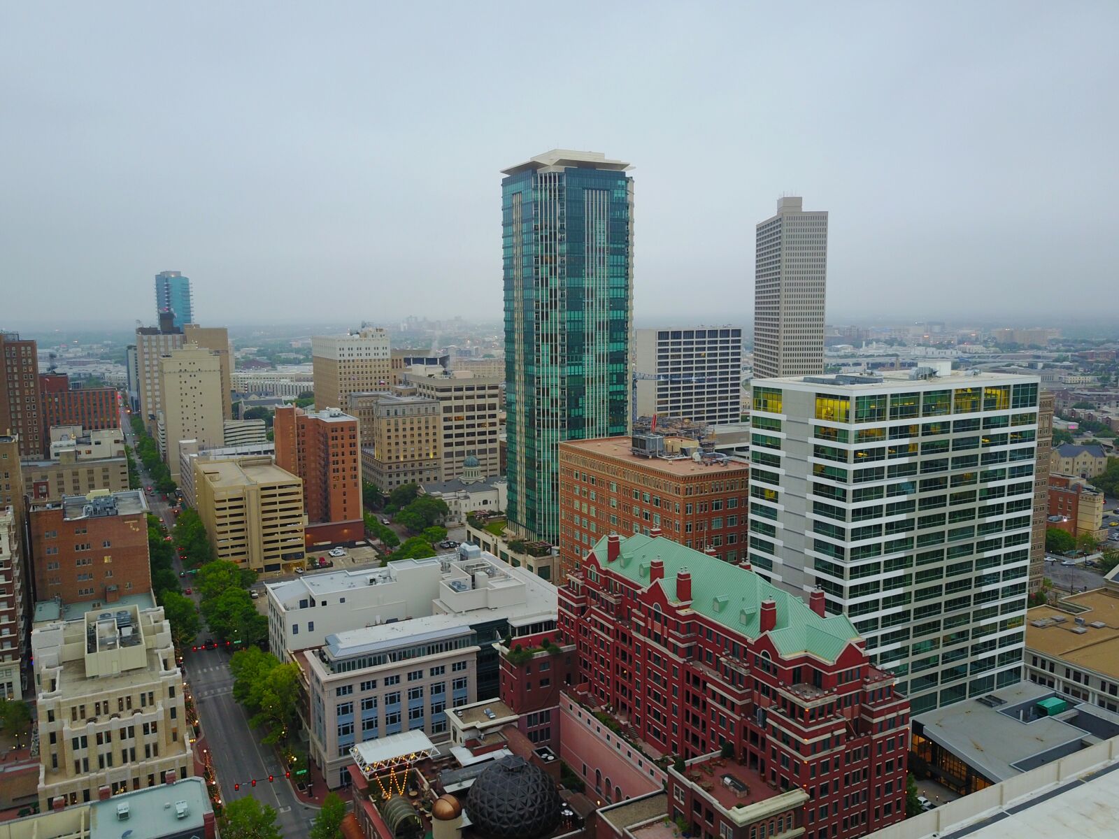 DJI FC220 sample photo. Aerial, downtown photography