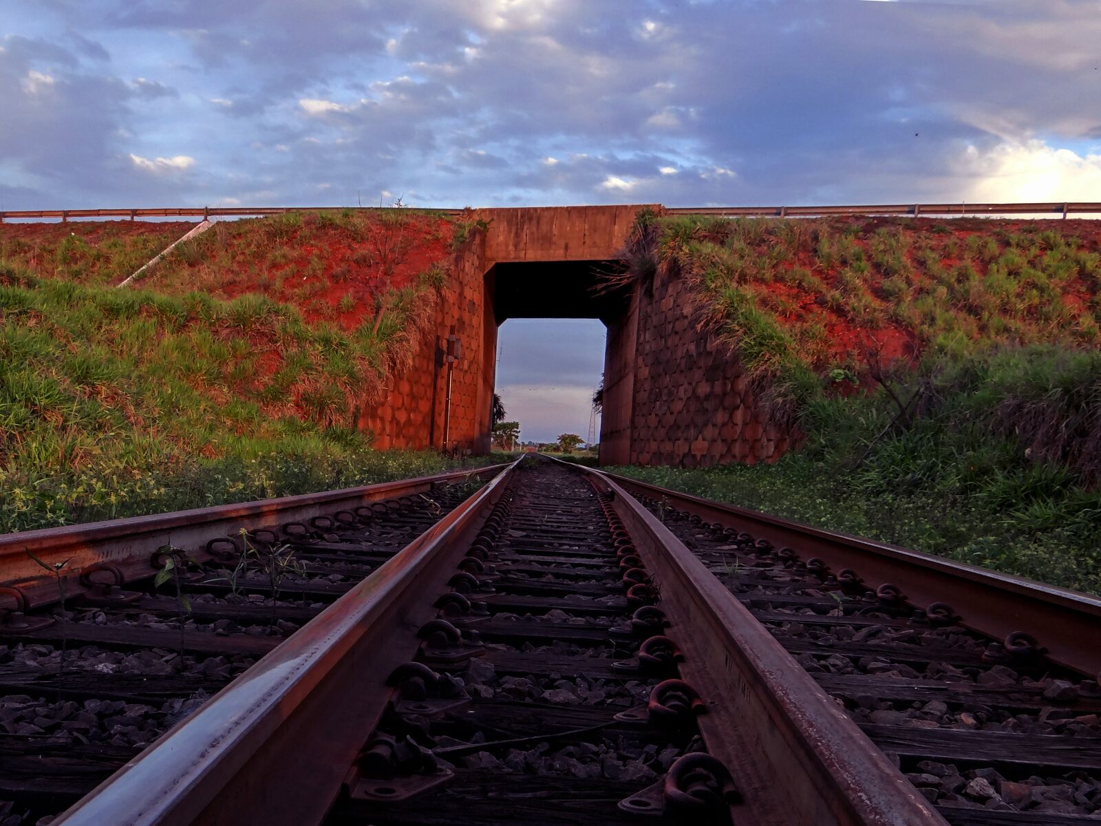 Sony DSC-HX200V sample photo. Train line, sky, tunnel photography