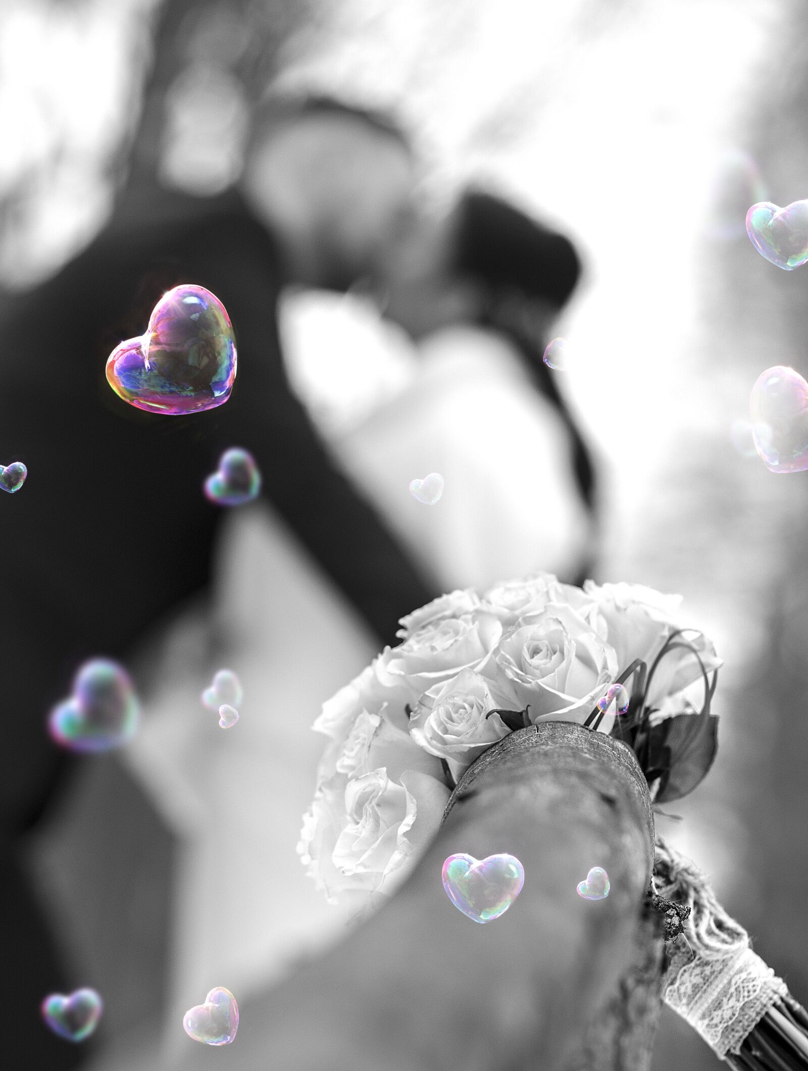 Nikon D800E sample photo. Heart, bubbles, flower photography