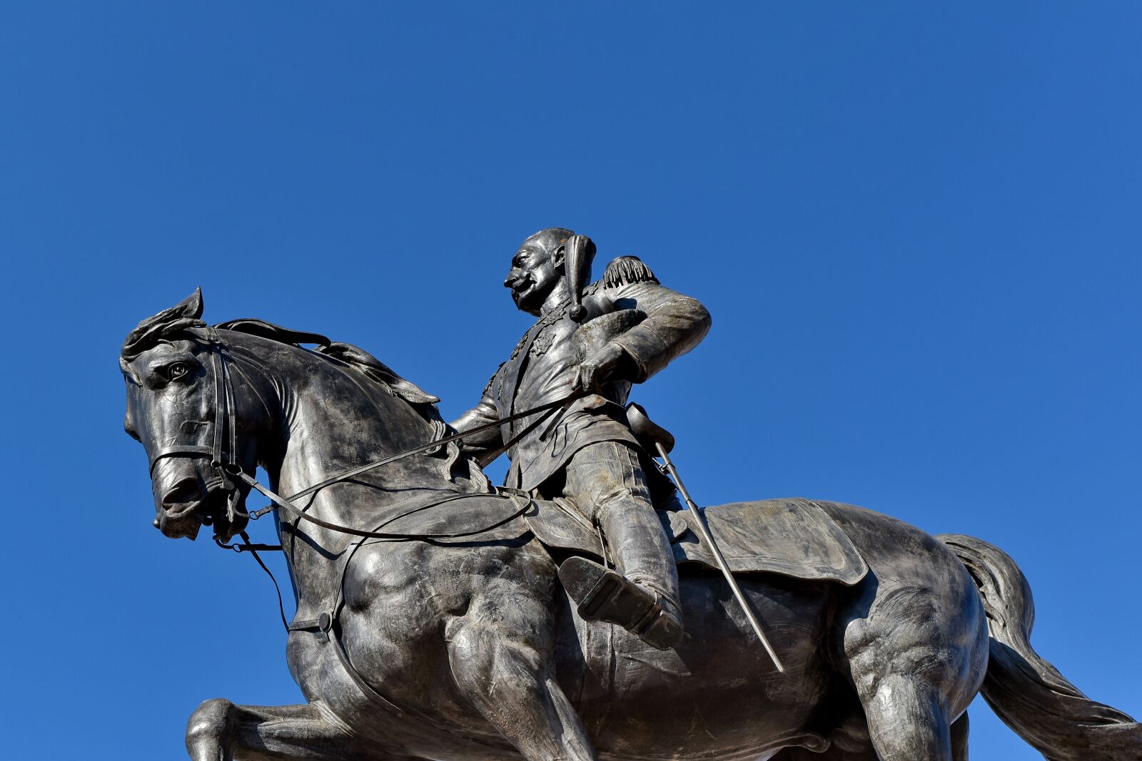 Nikon D5500 sample photo. Blue sky, bronze, bust photography