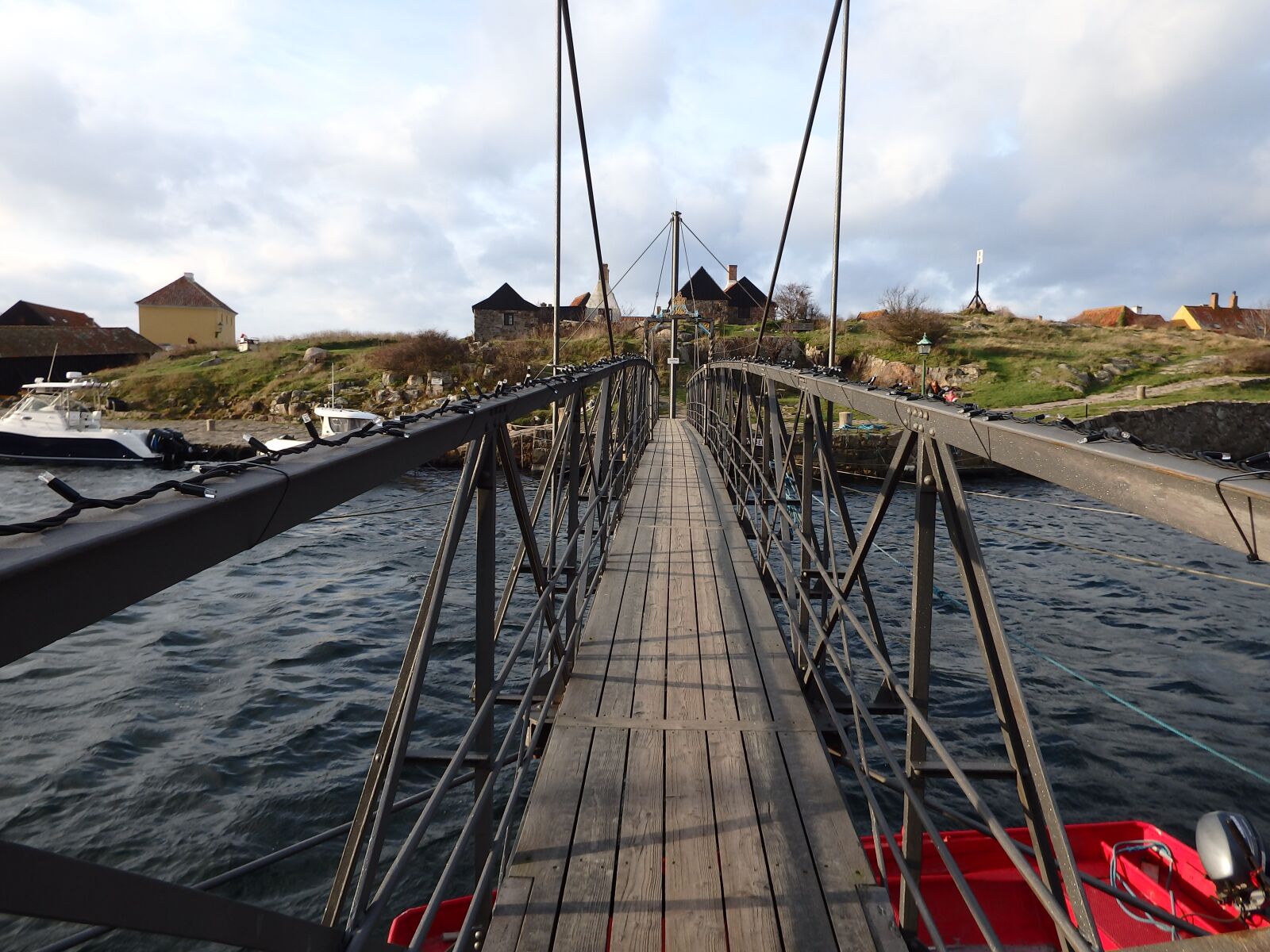 Olympus SP-100EE sample photo. Suspension bridge, frederiksø, christiansø photography