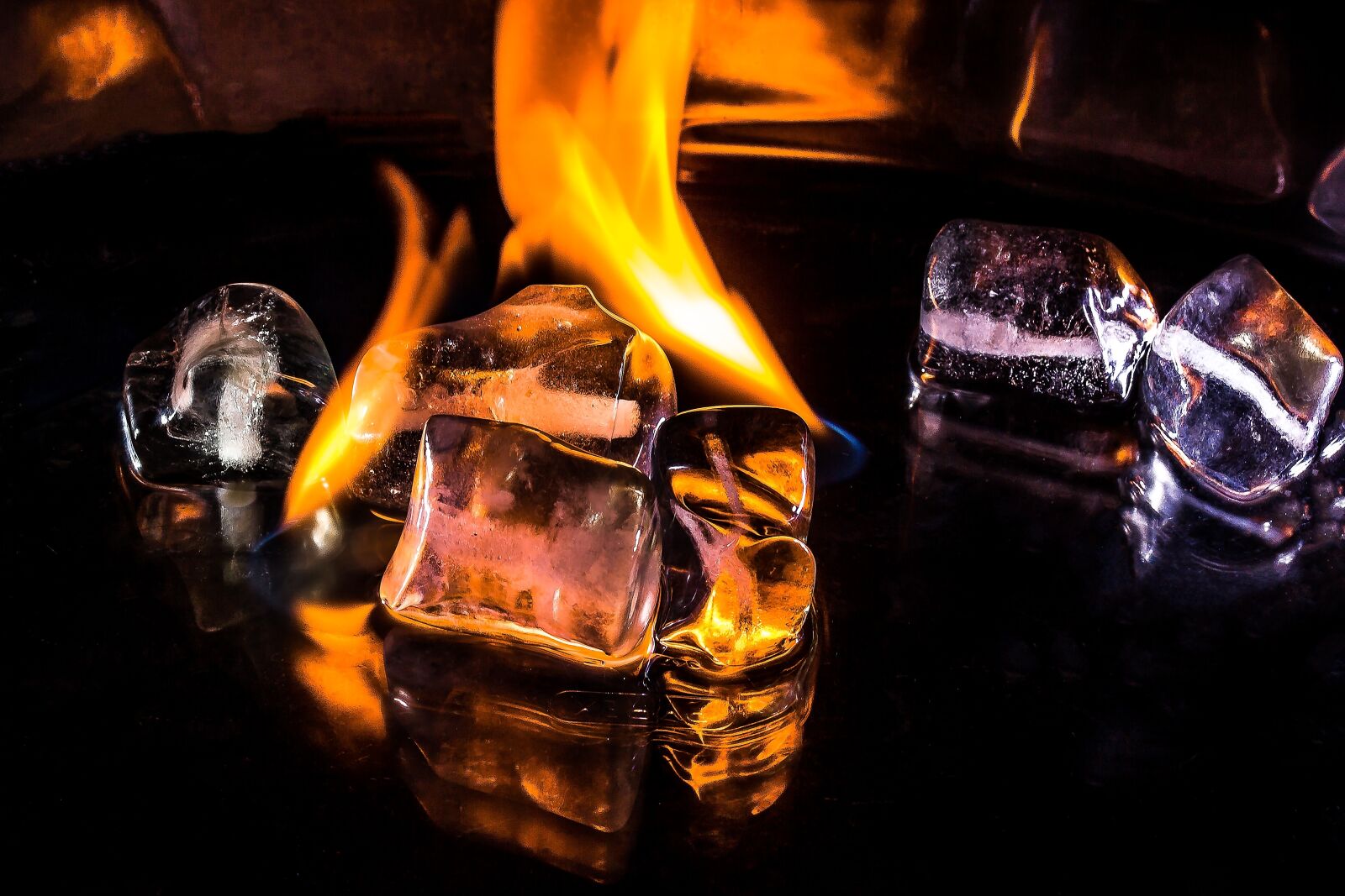 Canon EOS 650D (EOS Rebel T4i / EOS Kiss X6i) sample photo. Ice cubes, fire, flame photography