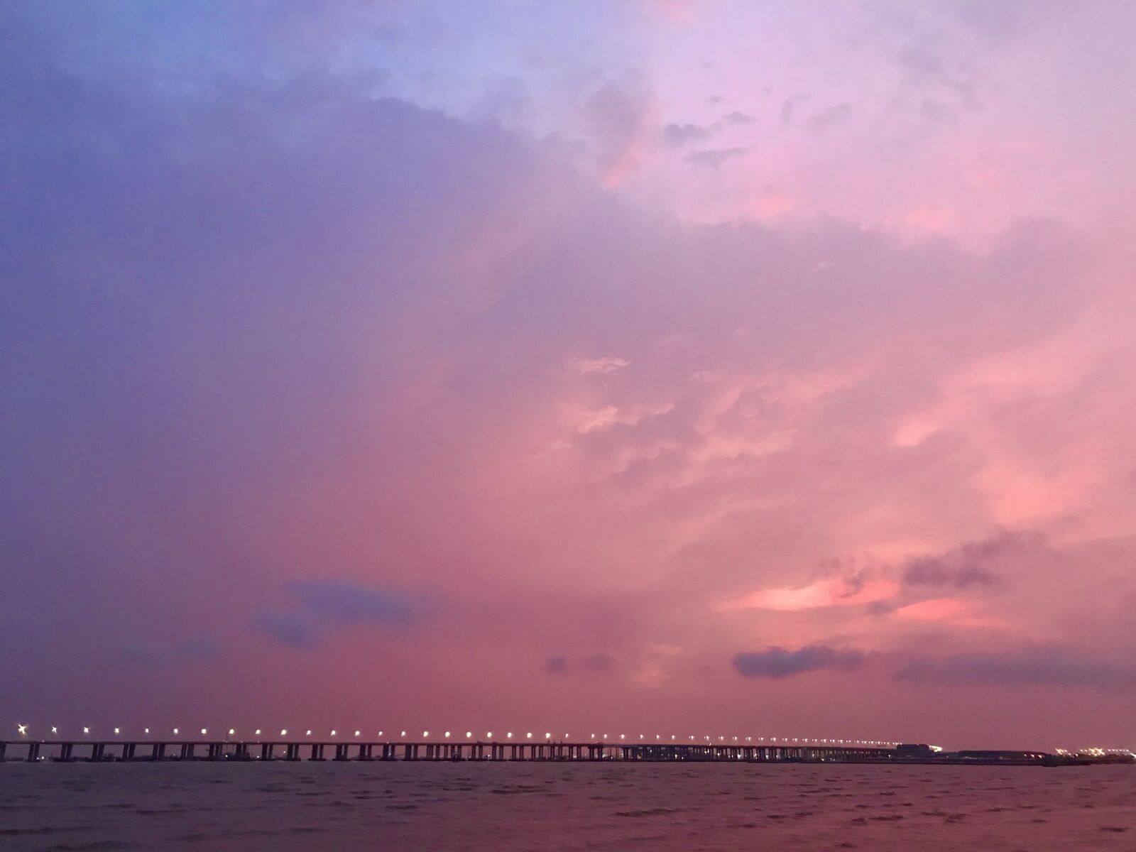 iPhone 7 back camera 3.99mm f/1.8 sample photo. Sunset, night, pink photography