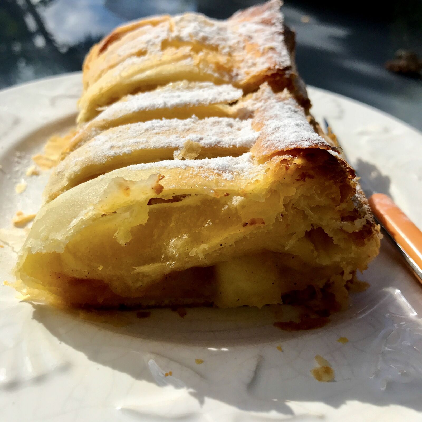 iPhone 7 back camera 3.99mm f/1.8 sample photo. Apple strudel, cake, dessert photography