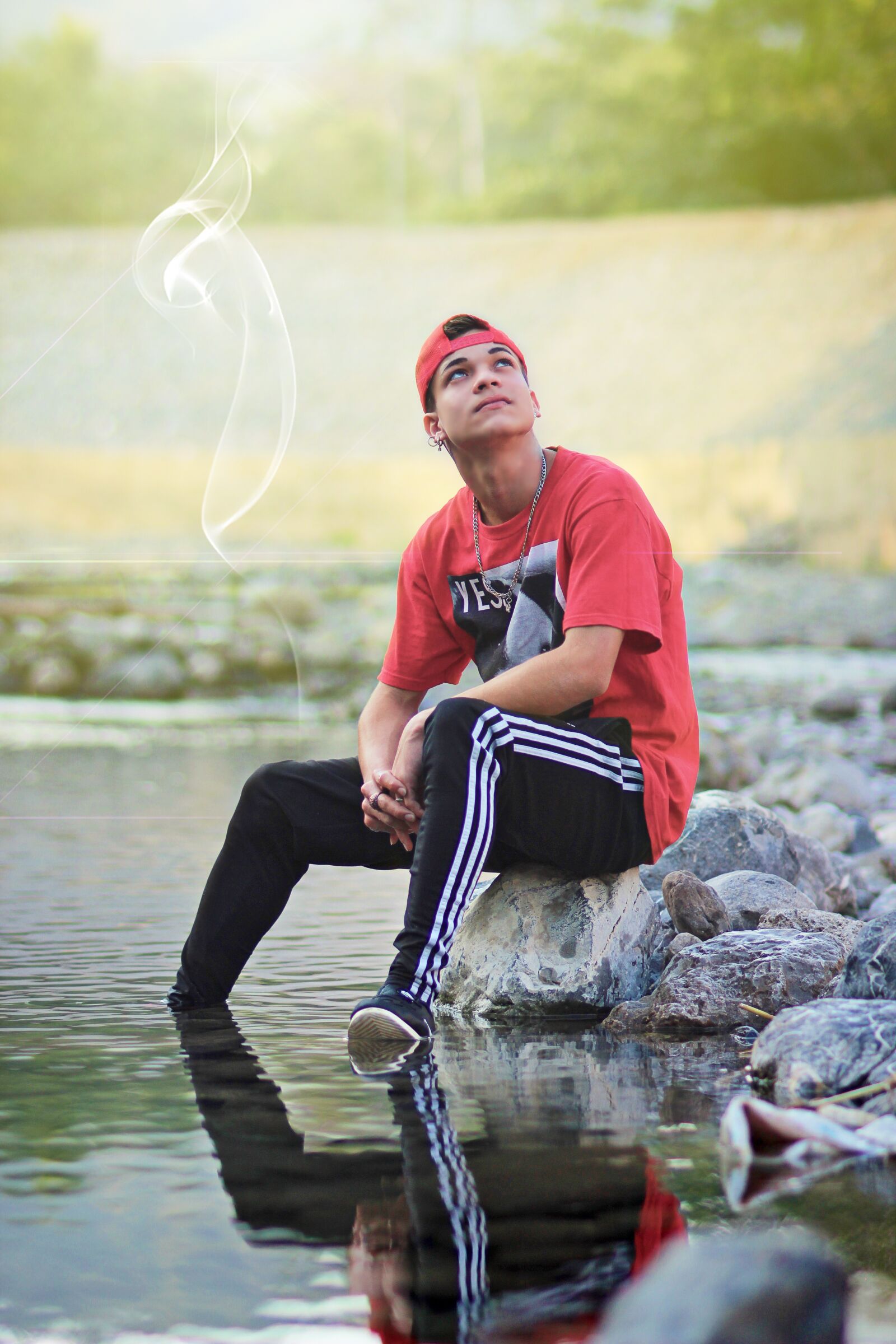 Canon YN85mm f/1.8 DCM sample photo. Man, fashion, river photography