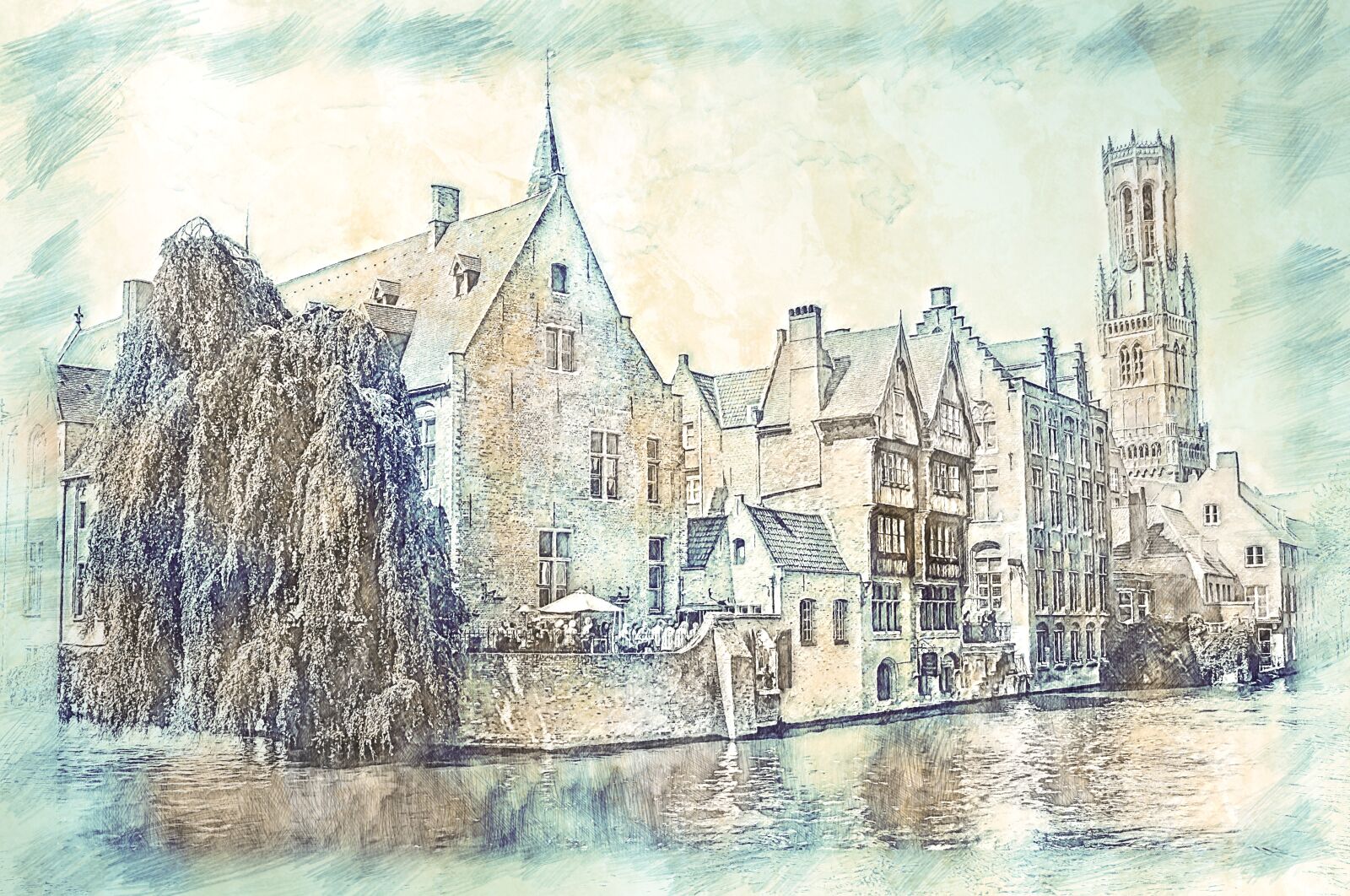 Canon EOS 100D (EOS Rebel SL1 / EOS Kiss X7) sample photo. Belfry, tower, bruges photography