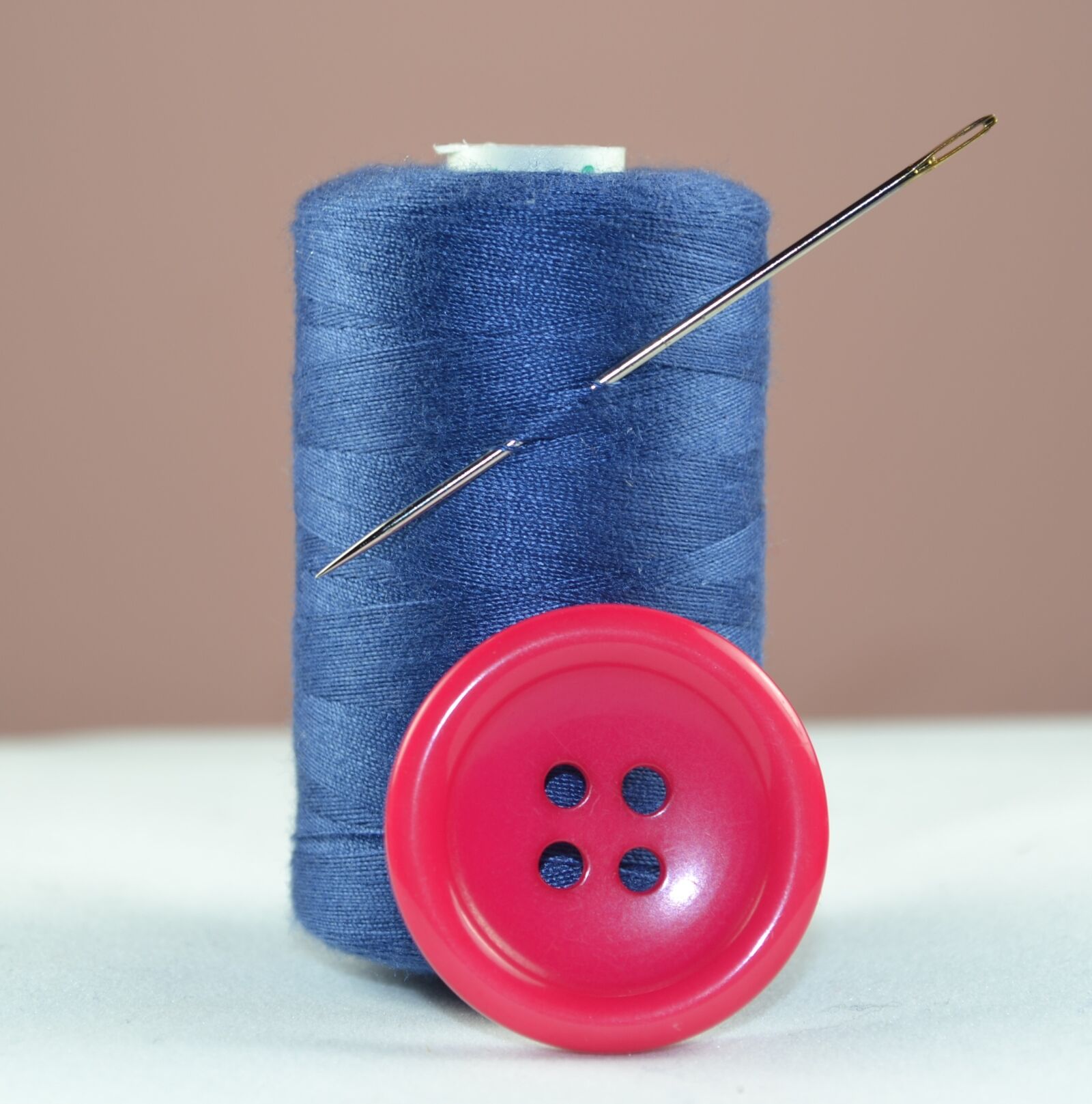 Nikon D3100 sample photo. Thread, blue, button photography