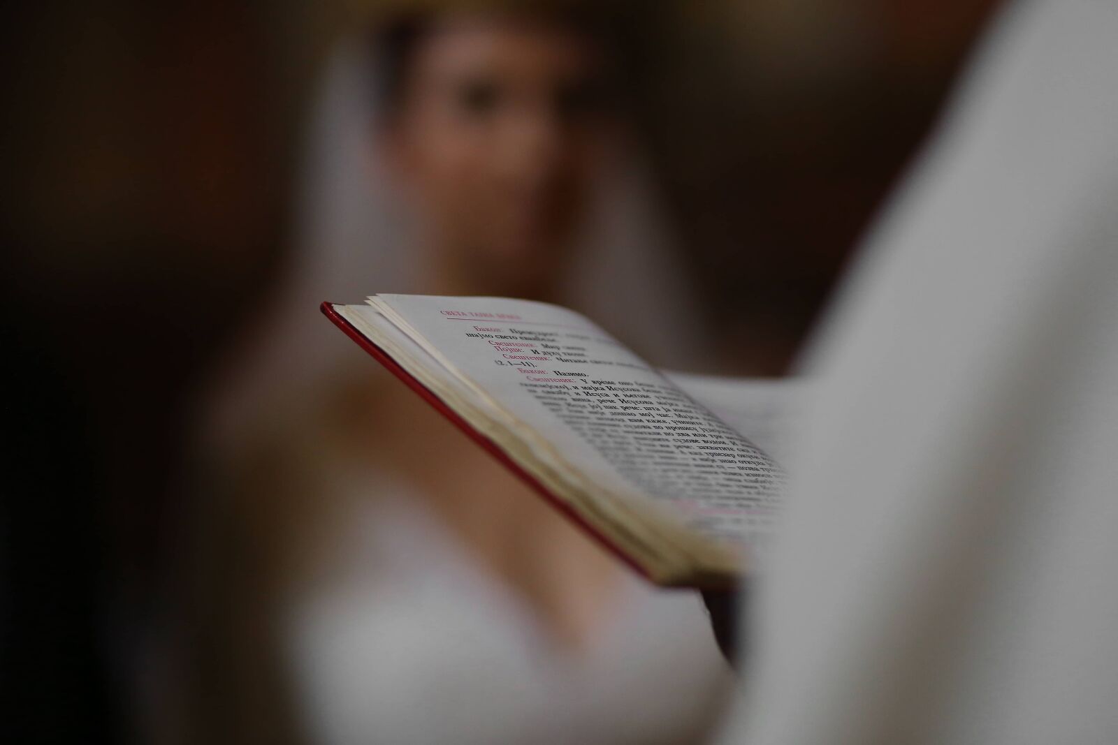 Canon EF 85mm F1.8 USM sample photo. Priest, book, wedding, bible photography