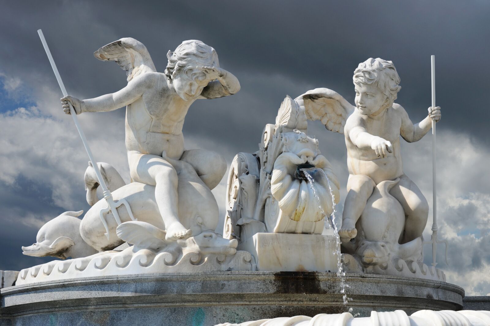 Nikon D700 sample photo. Sky, clouds, fountain photography