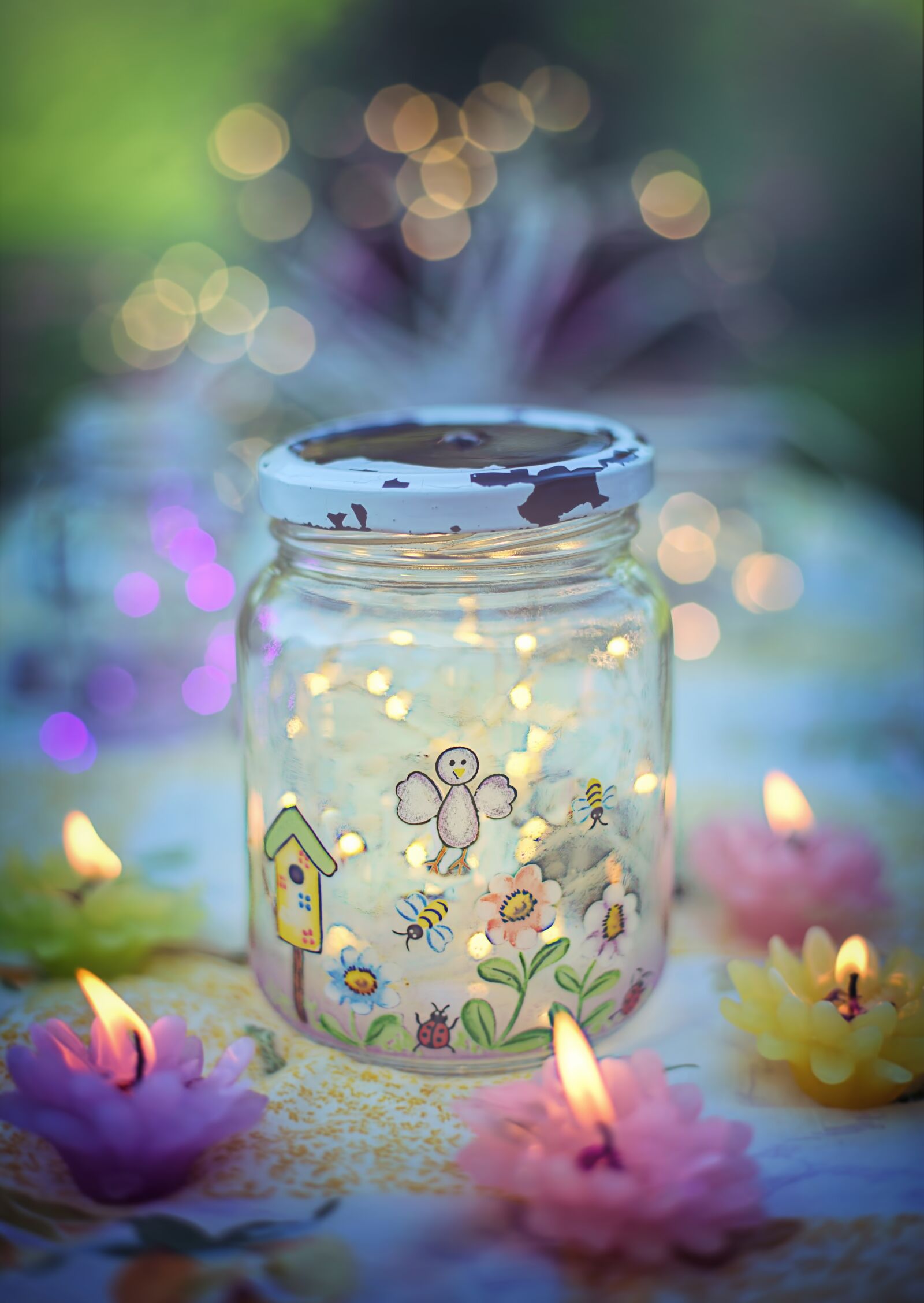 Canon EF 50mm F1.4 USM sample photo. Fireflies in jar, magical photography