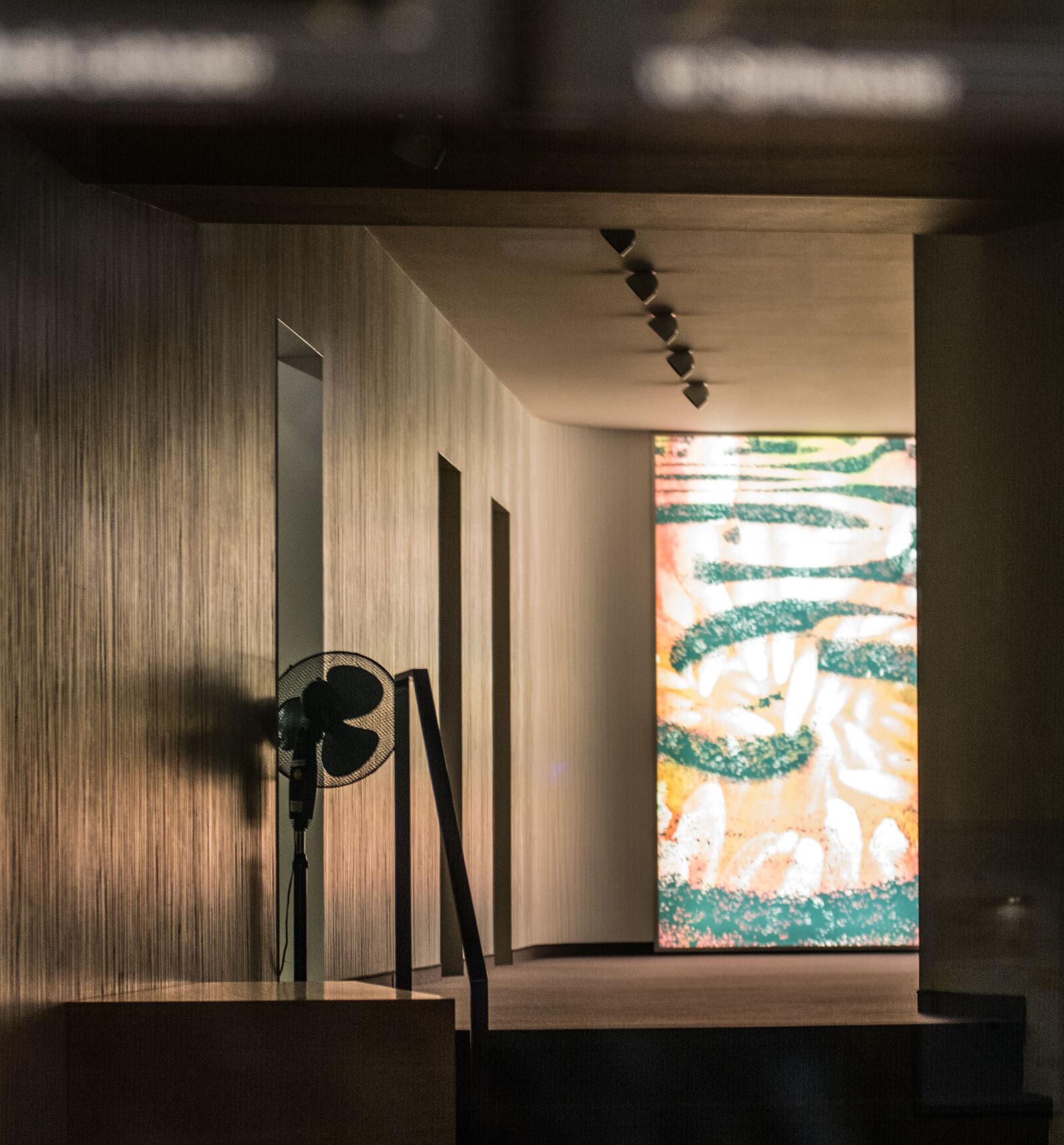 Nikon D5200 sample photo. Hallway, night, fan photography
