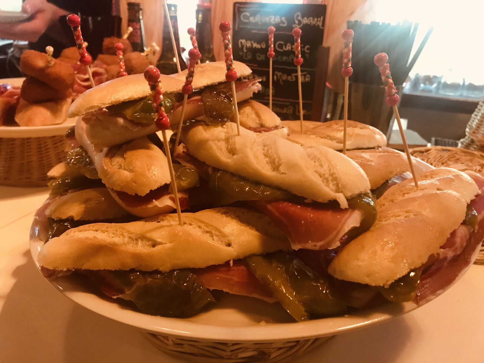 iPhone 7 back camera 3.99mm f/1.8 sample photo. Pintxos, tapas, spain photography