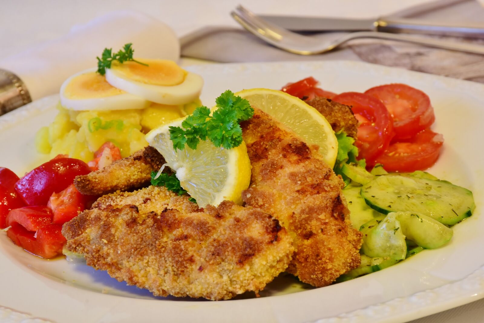 Nikon D7200 sample photo. Schnitzel, chicken cutlet, chicken photography