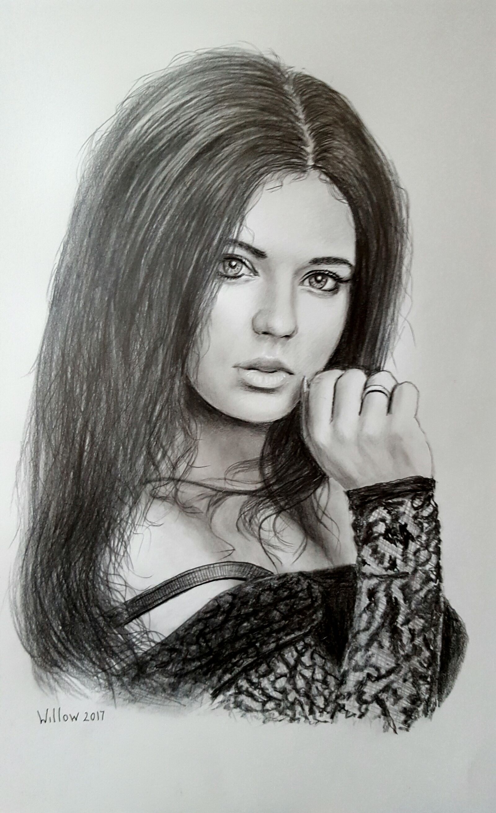 Samsung Galaxy S6 sample photo. Woman, graphite pencil, girl photography
