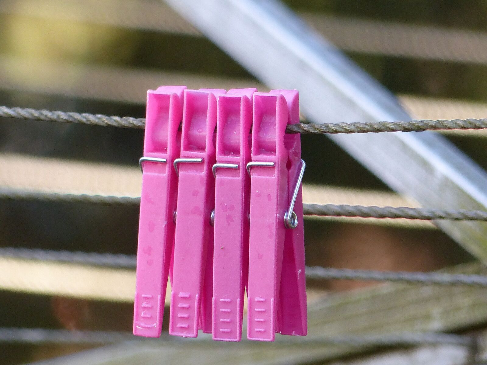 Panasonic Lumix DMC-FZ200 sample photo. Clothespins, pink, position photography