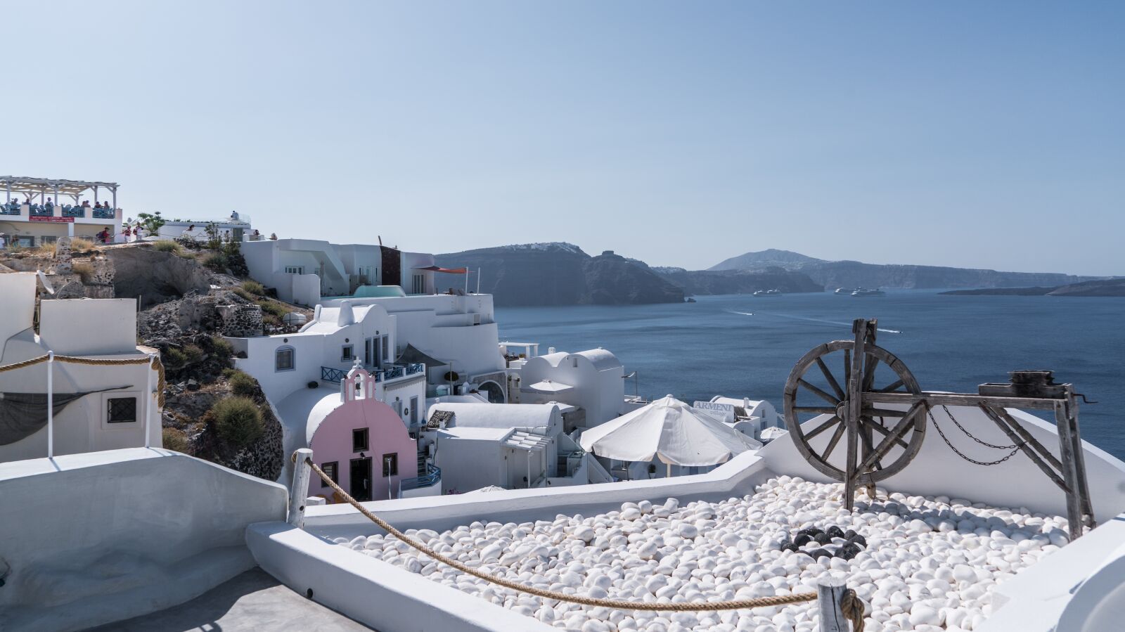 Sony a7R II + Sony FE 24-240mm F3.5-6.3 OSS sample photo. Santorini, oia, greece photography