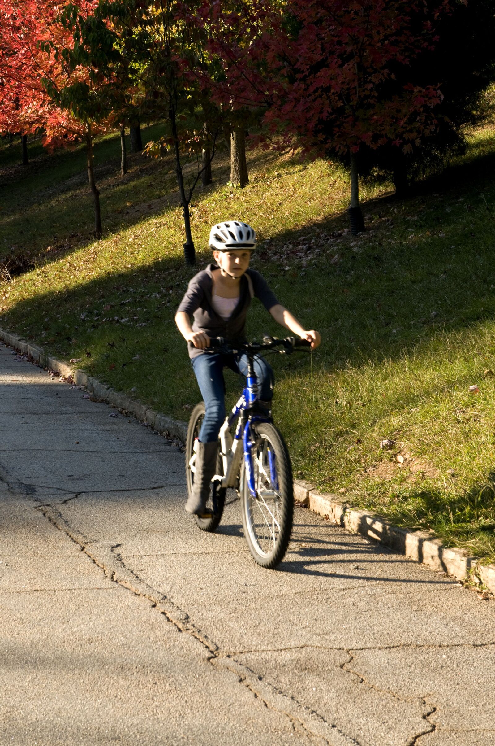 Nikon D300 sample photo. Young girl, riding, bicycle photography