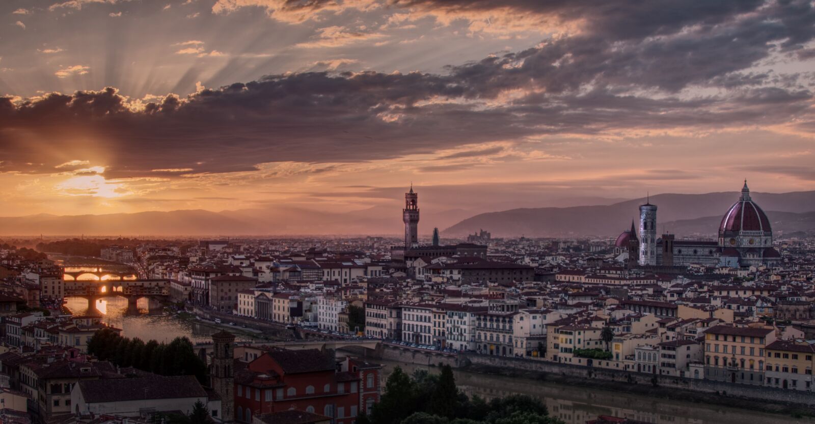 Panasonic Lumix DMC-FZ1000 sample photo. Italy, florence, sunset photography