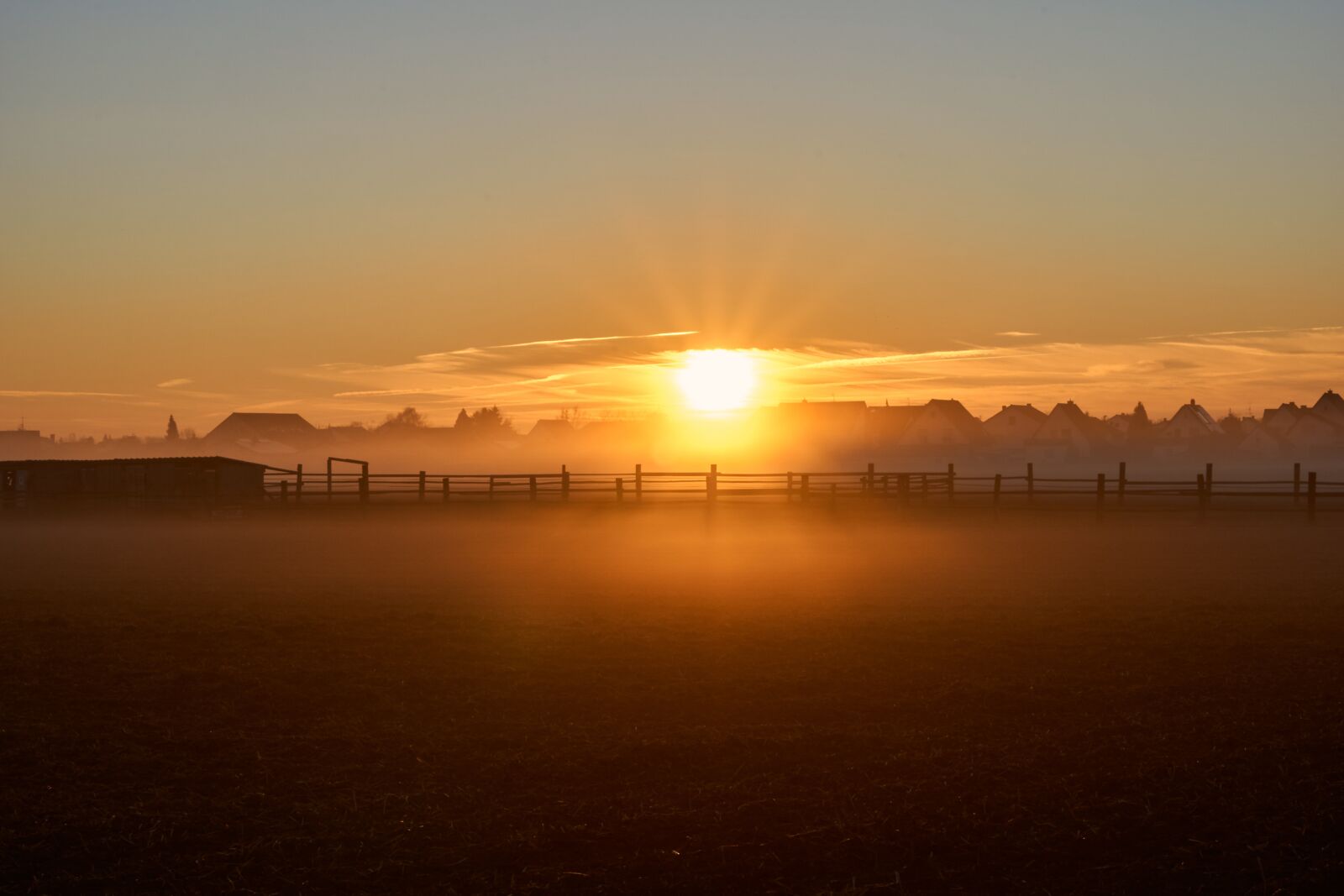 Sony a6000 sample photo. Sunrise, fog, autumn photography