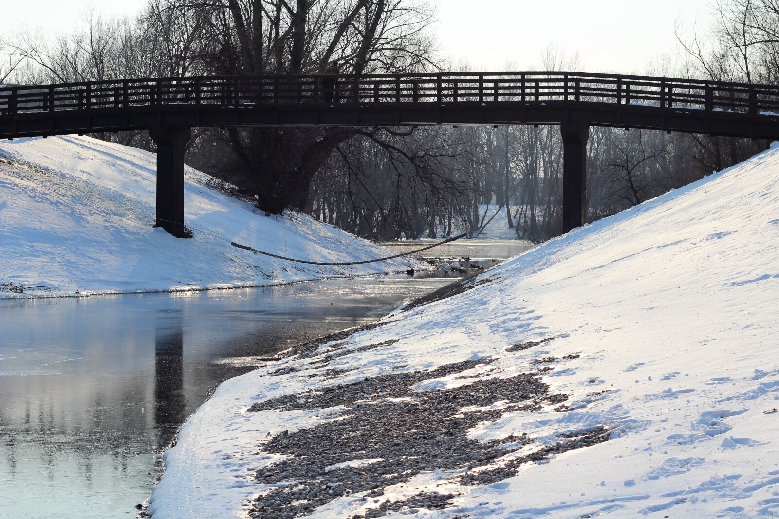 Canon EOS 600D (Rebel EOS T3i / EOS Kiss X5) + Canon EF 50mm F1.8 II sample photo. Bridge, winter, water photography