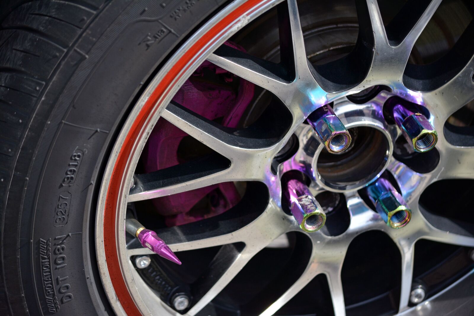 Nikon D5200 sample photo. Alloy wheel, bolts, wheel photography