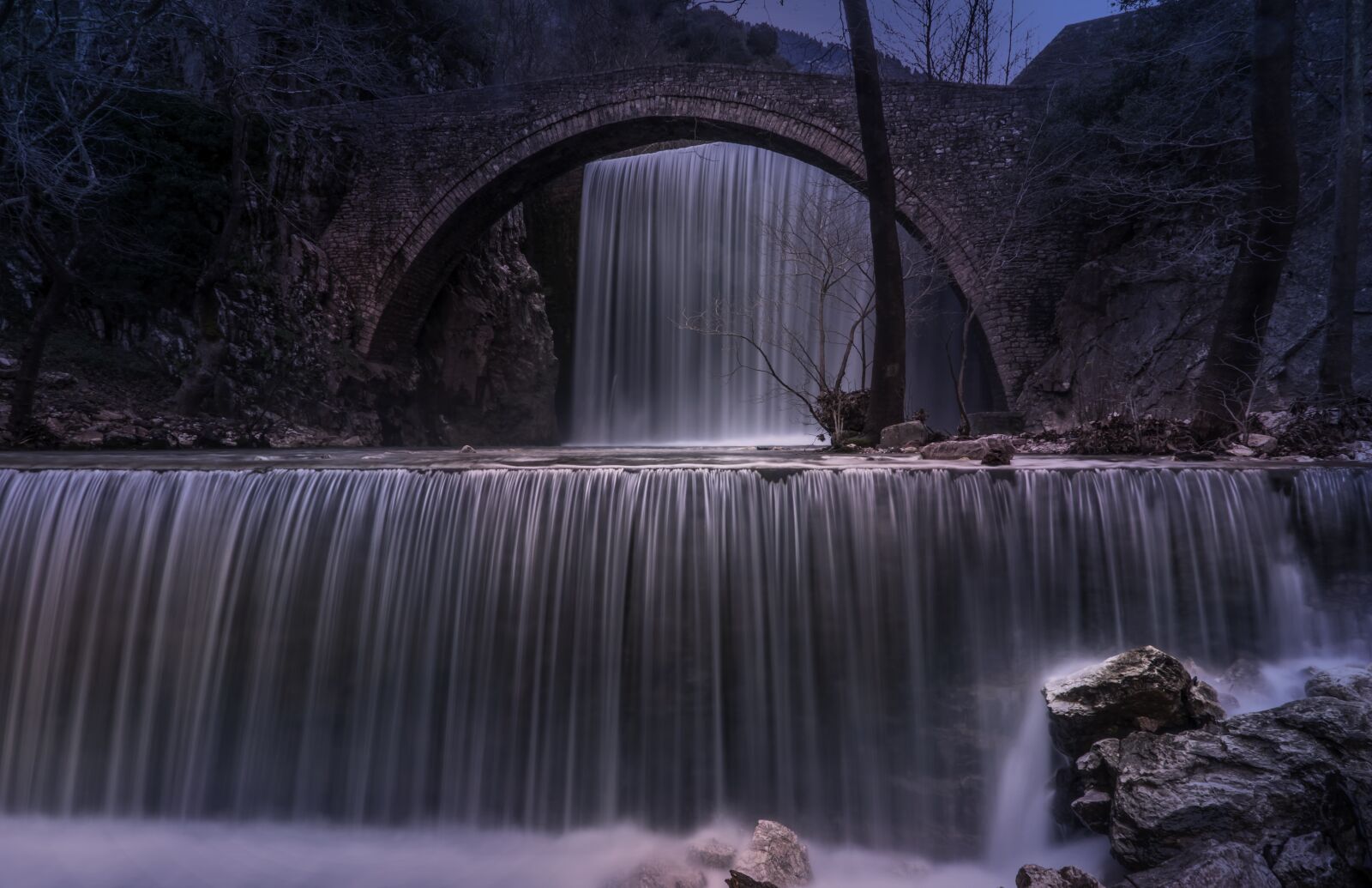 Nikon D5300 sample photo. Waterfall, river, old bridge photography