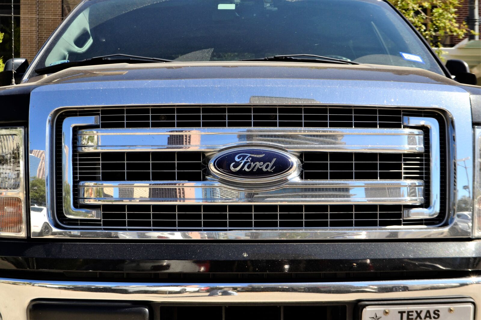 Nikon D3100 sample photo. Grill, windshield, ford f150 photography