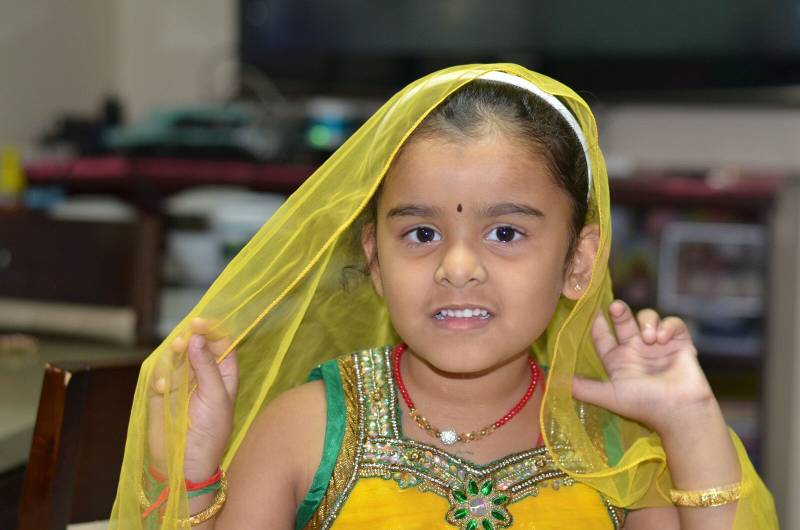 Nikon D7000 sample photo. Girl, child, saree photography