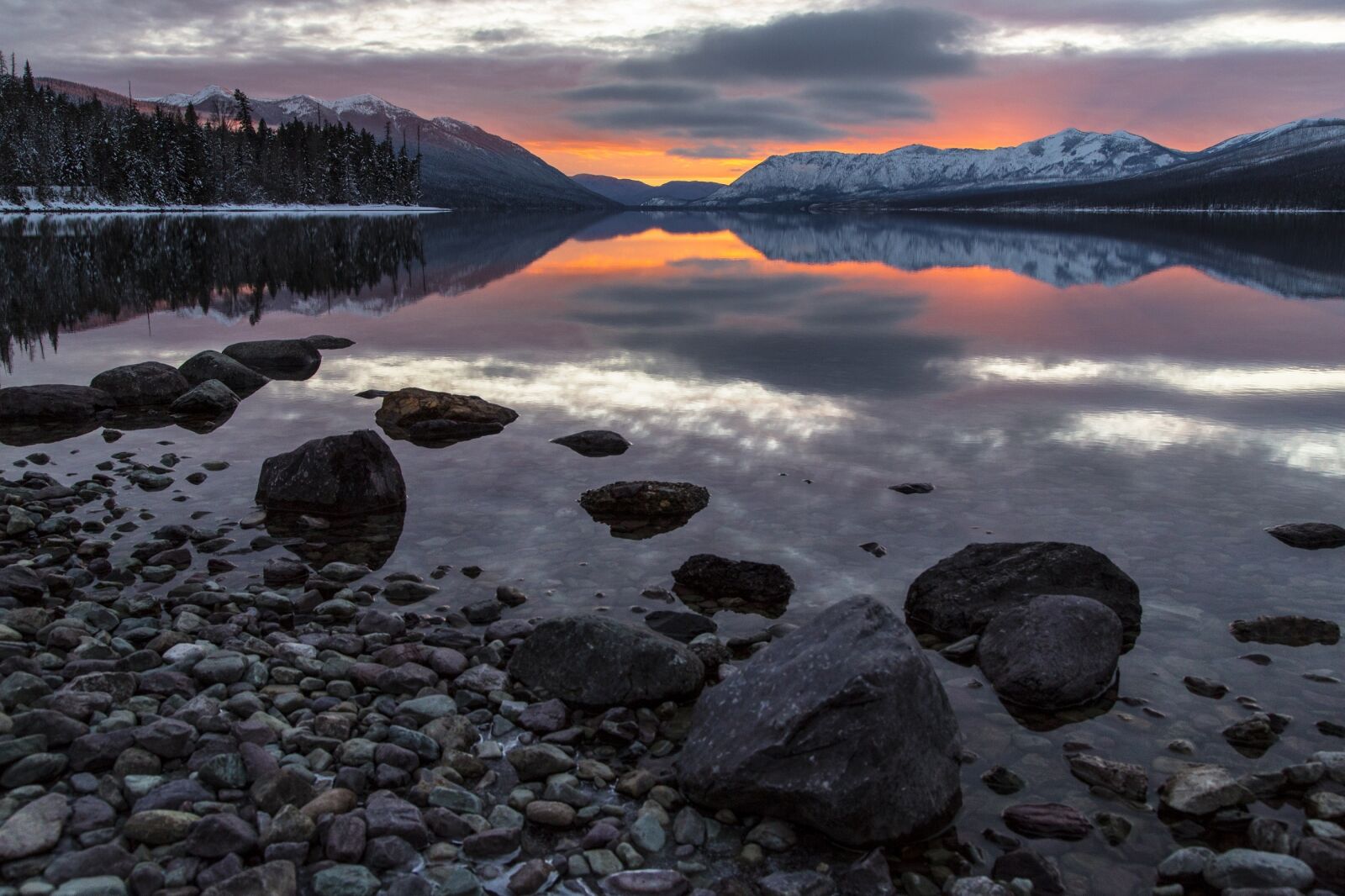 Canon EF 24-105mm F4L IS USM sample photo. Landscape, sunset, apgar mountains photography