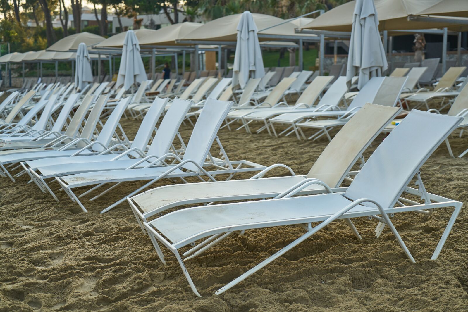 Sony a7R II sample photo. Beach, sunbeds, solar photography