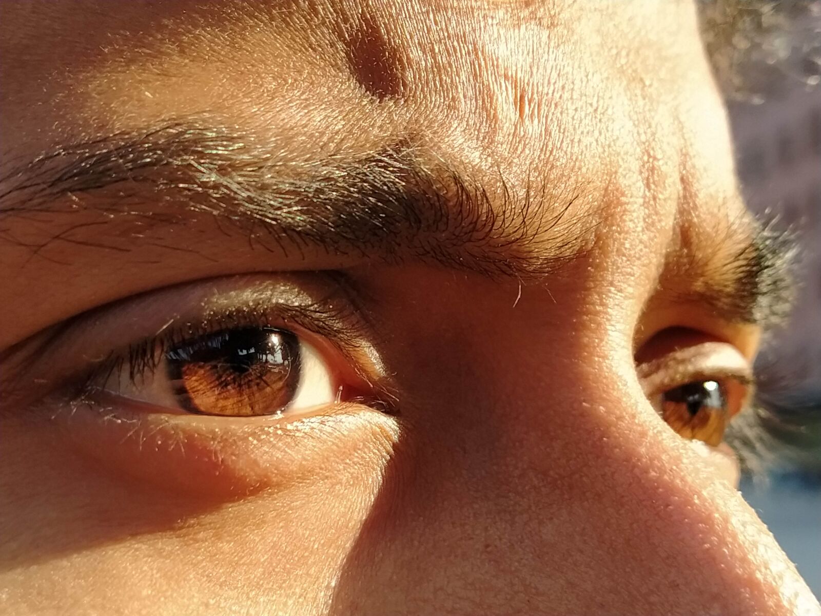Xiaomi Mi A3 sample photo. Close-up, eyes, brown eyes photography